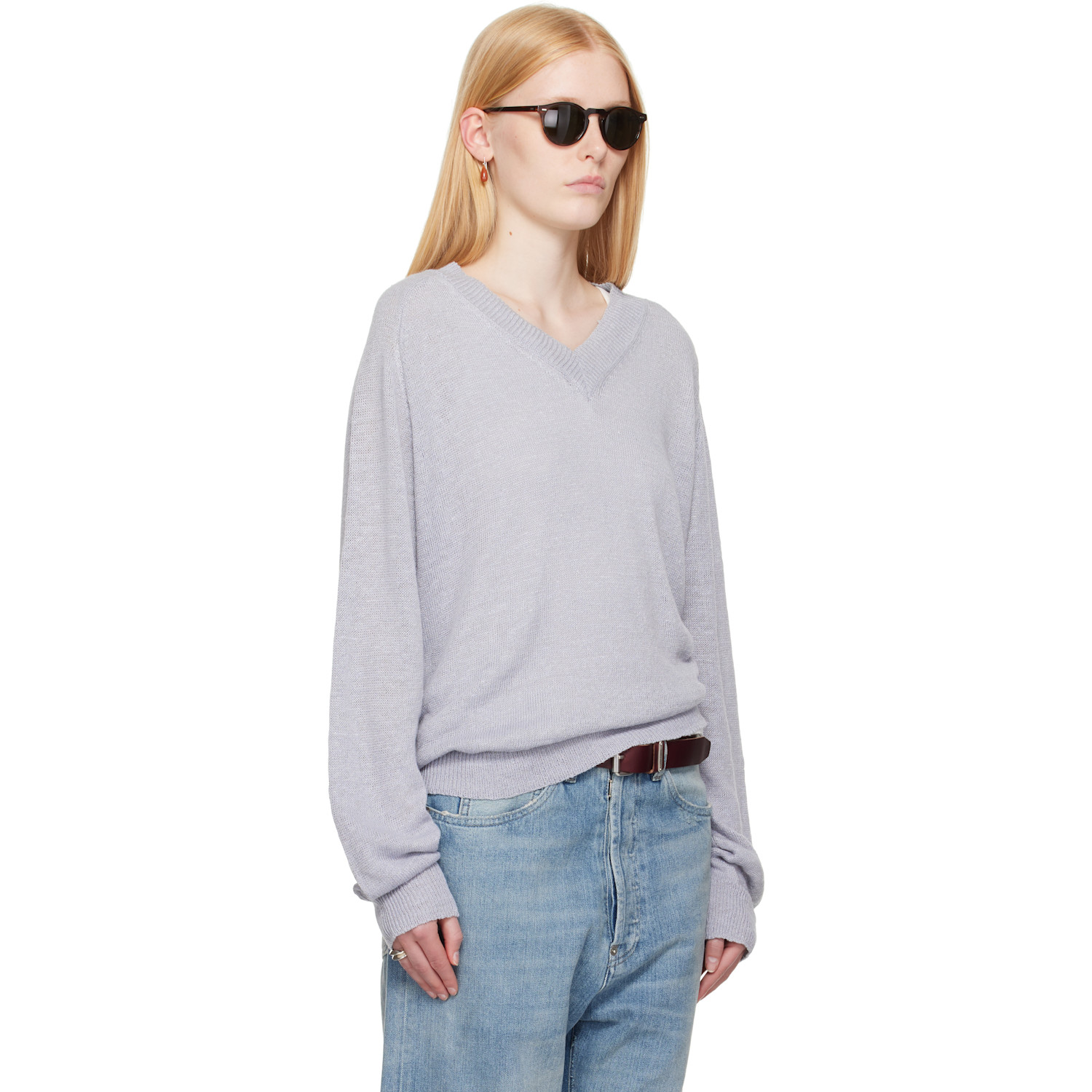  Our Legacy Blue Rue V-neck Sweater 