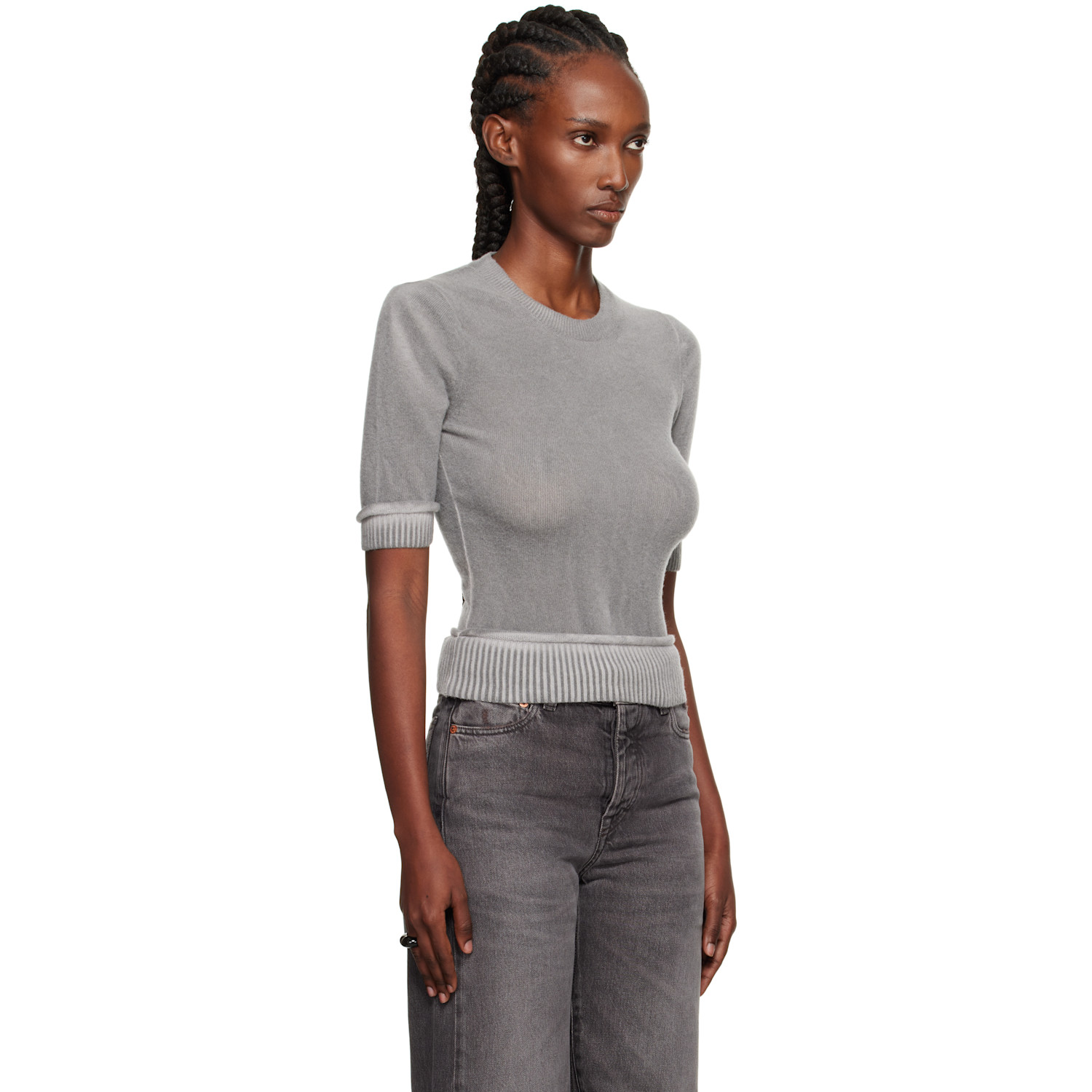  Our Legacy Gray Dual Short Sleeve Sweater 