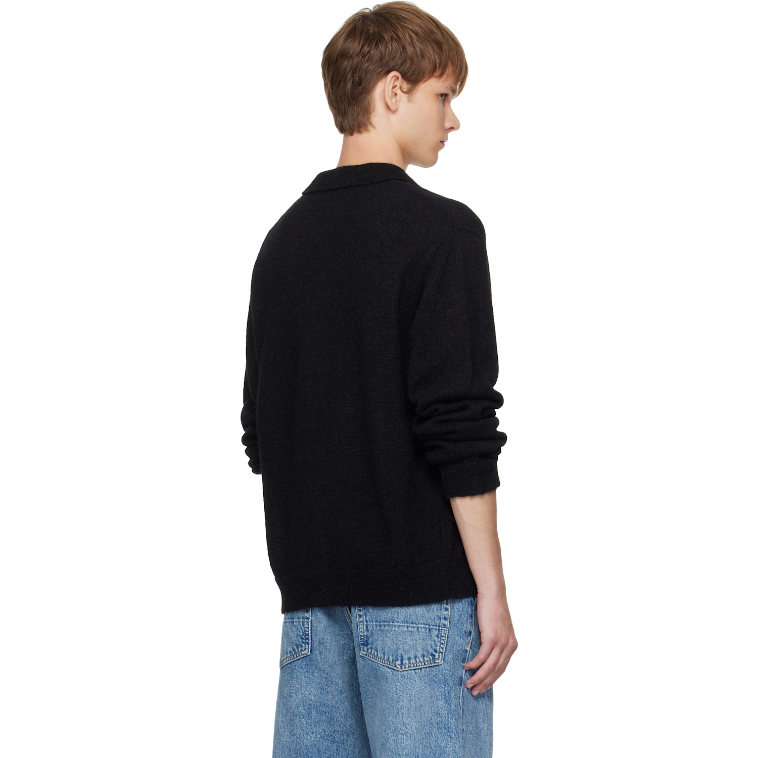  Our Legacy Black Evening Polo Cardigan 