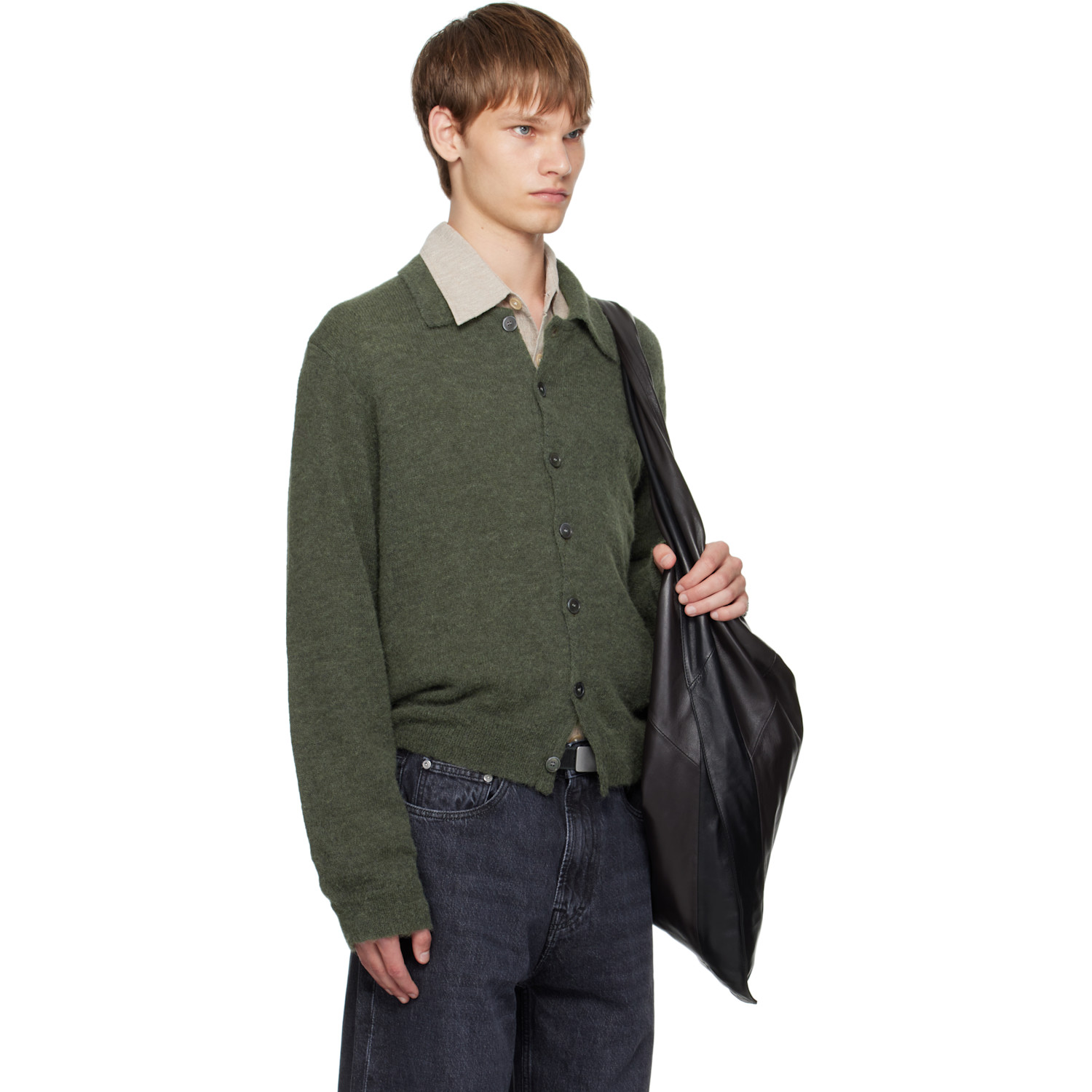  Our Legacy Green Evening Polo Cardigan 