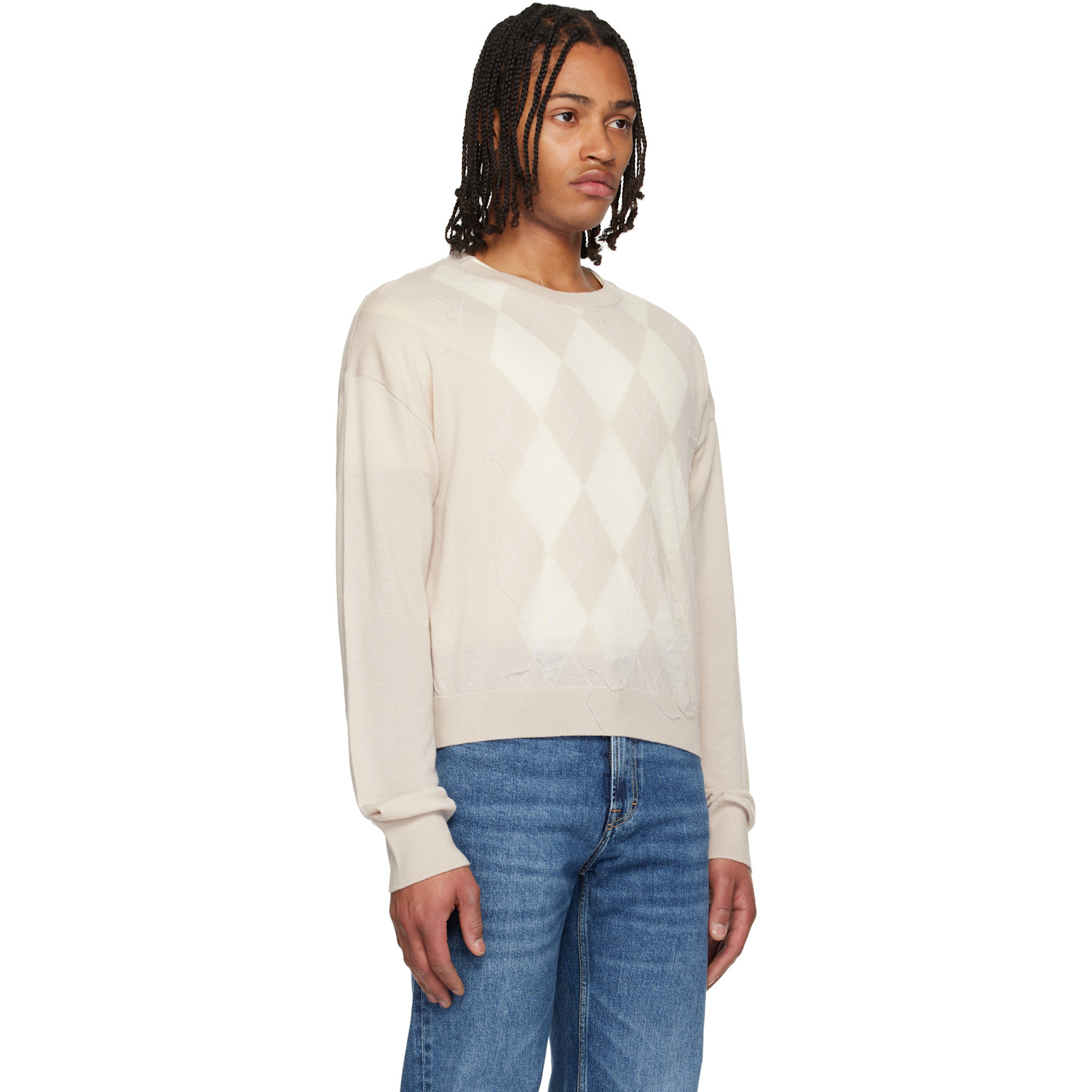 Our Legacy Beige Sonar Round Neck Sweater 