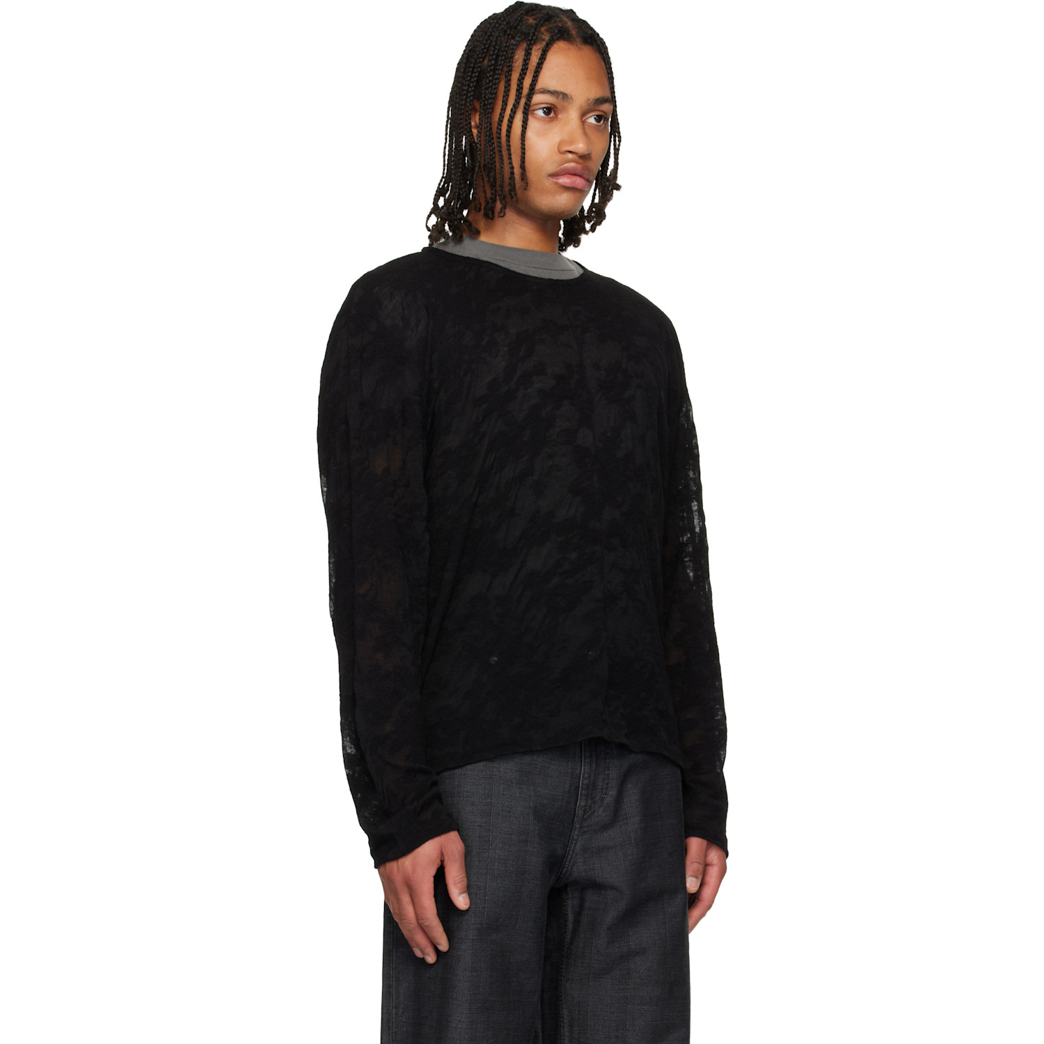  Our Legacy Black Double Lock U Neck Sweater 