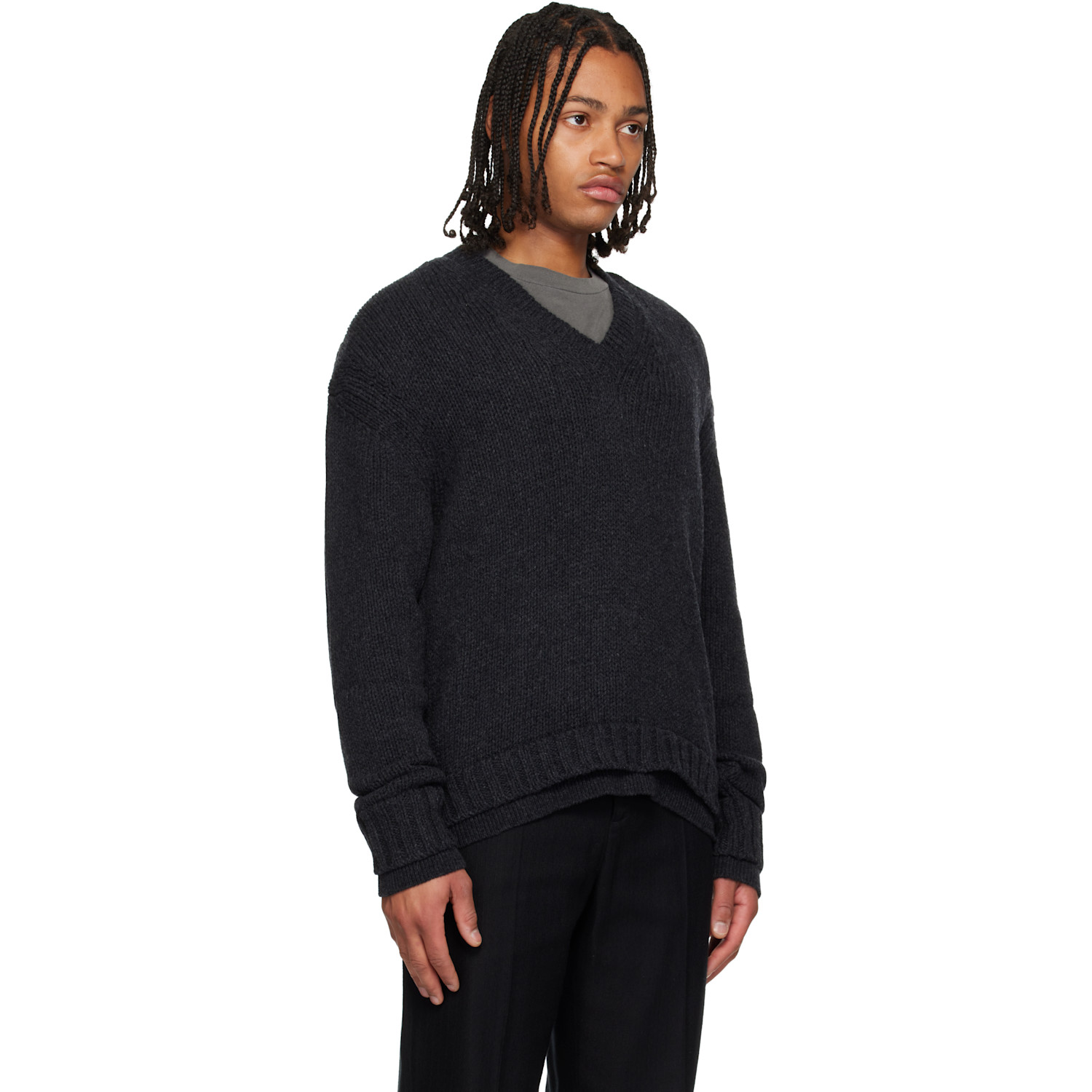  Our Legacy Gray False V-neck Sweater 