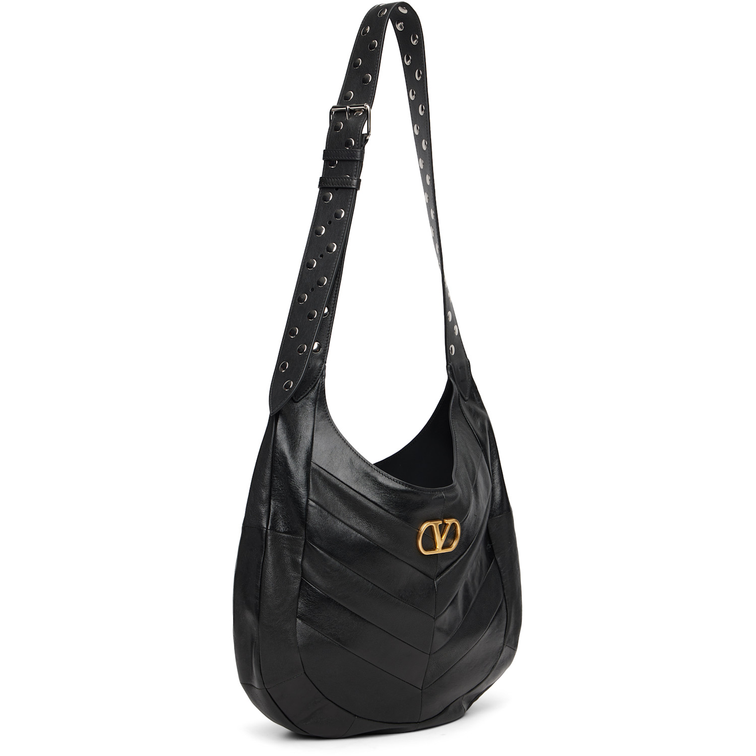  Valentino Garavani Black Boho Nappa Leather Tote 