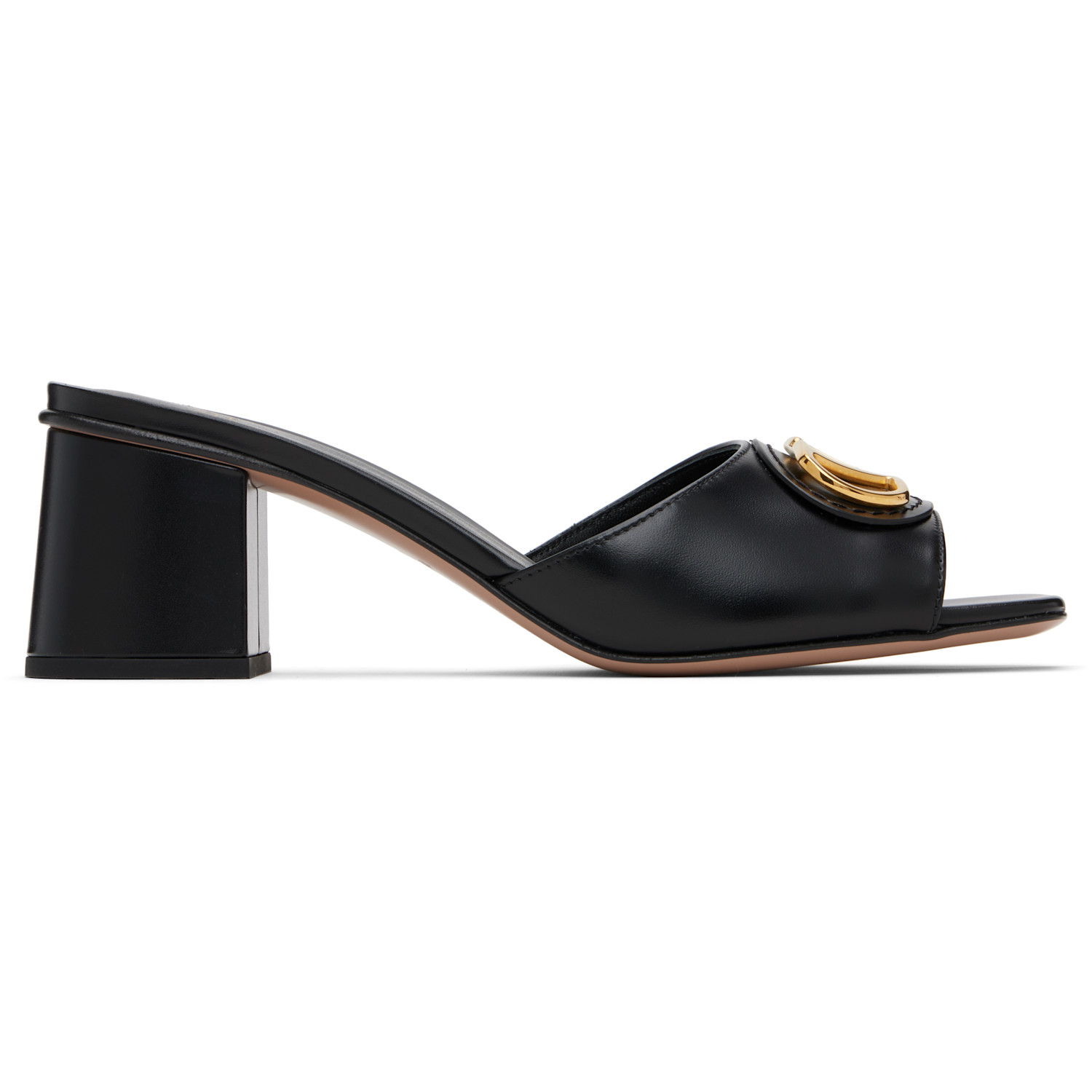 Valentino Garavani Black VLogo Signature Slide Heeled Sandals