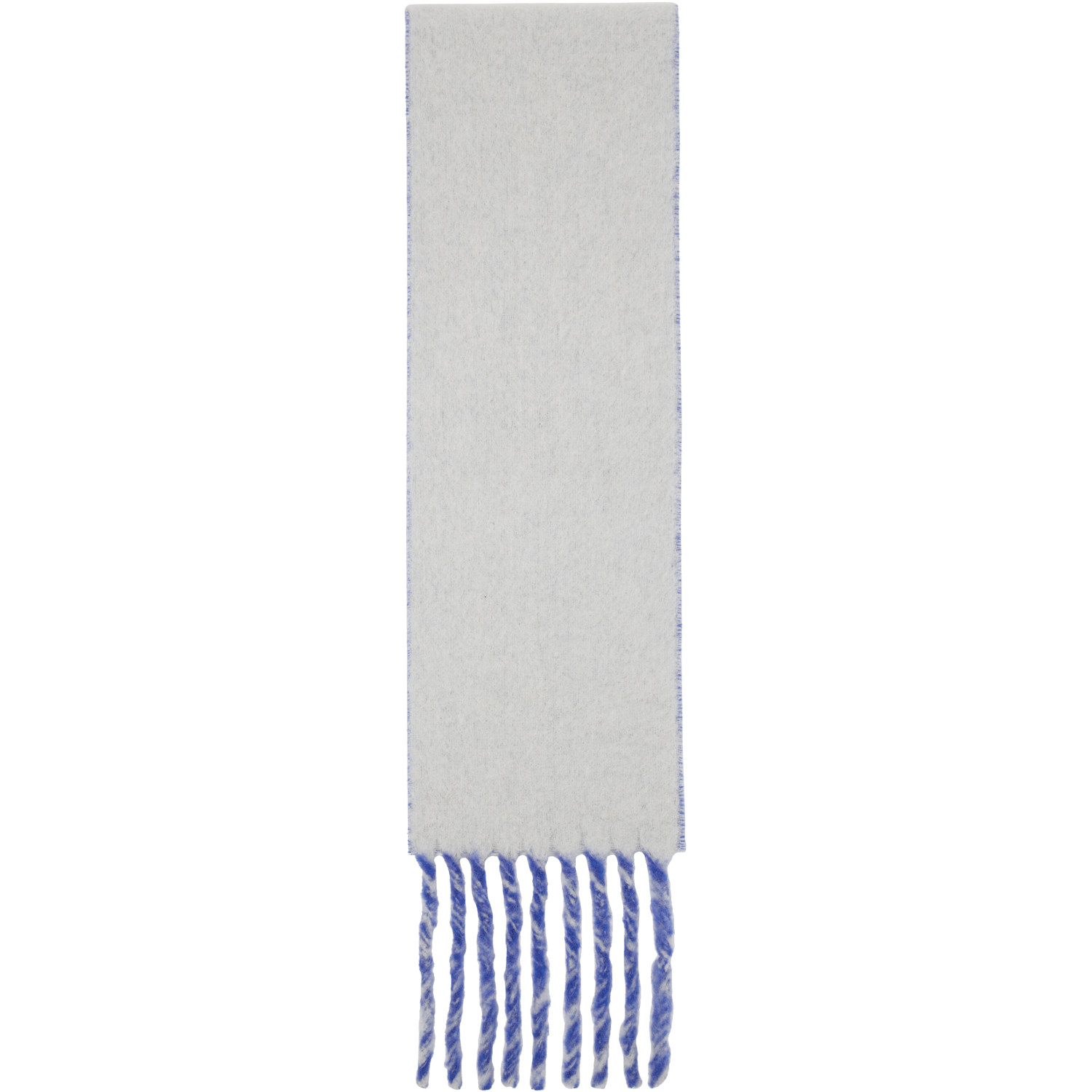  Jean Paul Gaultier Blue & Gray Logo Patch Scarf 