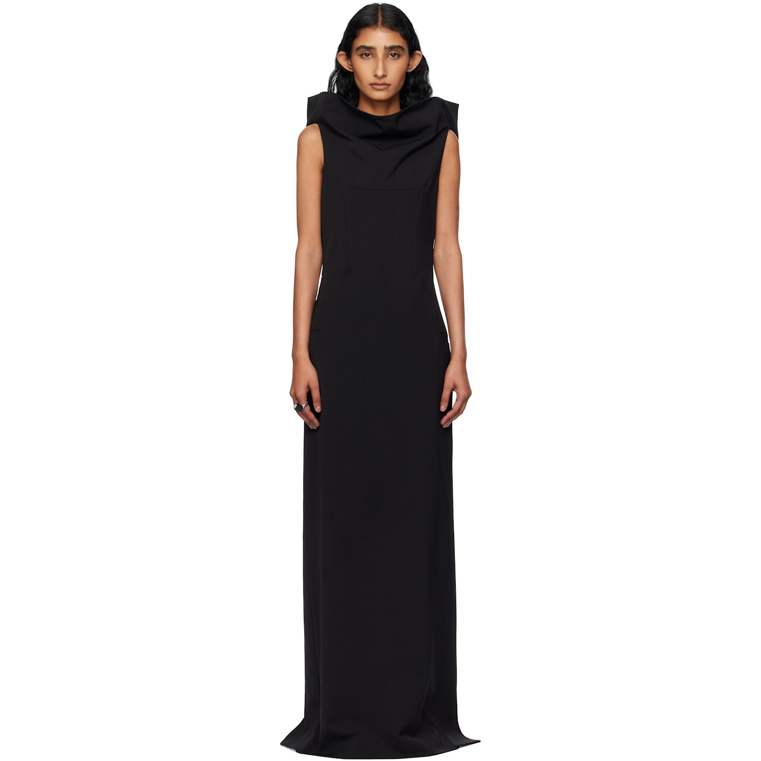 Jean Paul Gaultier Black Backless Belt Maxi Dress