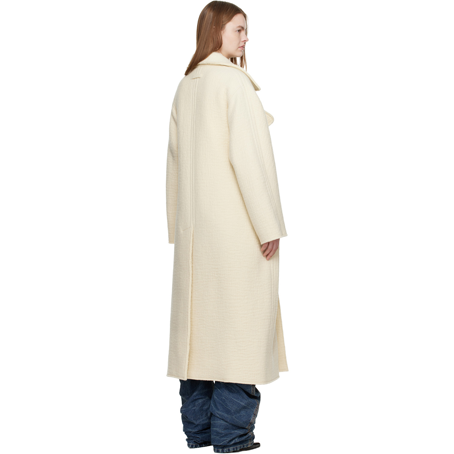  Jean Paul Gaultier Manteau Long Blanc Cassé 