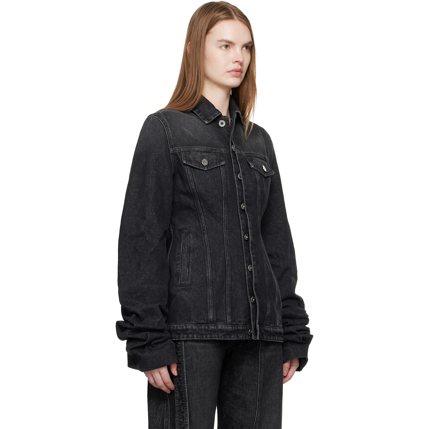  Jean Paul Gaultier Black Oversized Sleeves Denim Jacket 