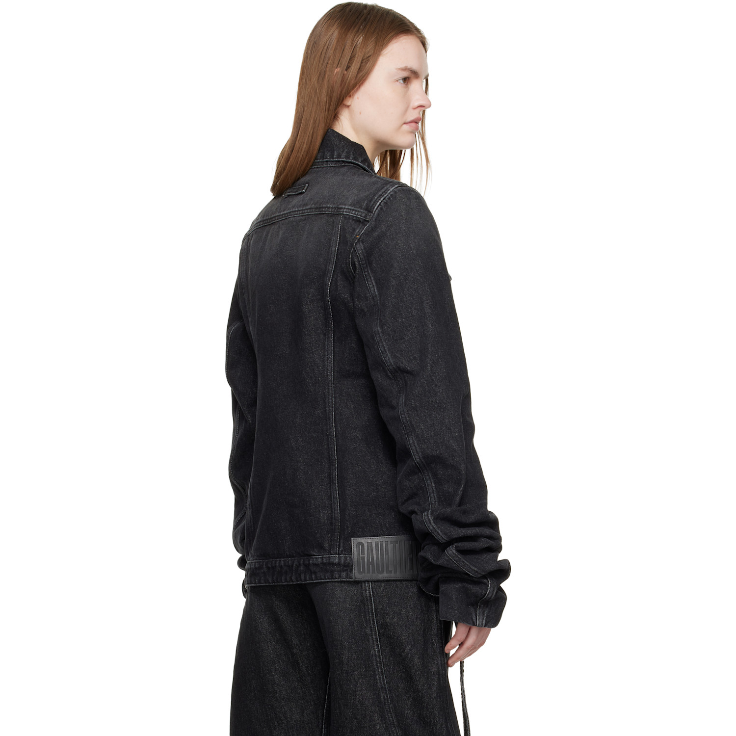  Jean Paul Gaultier Black Oversized Sleeves Denim Jacket 
