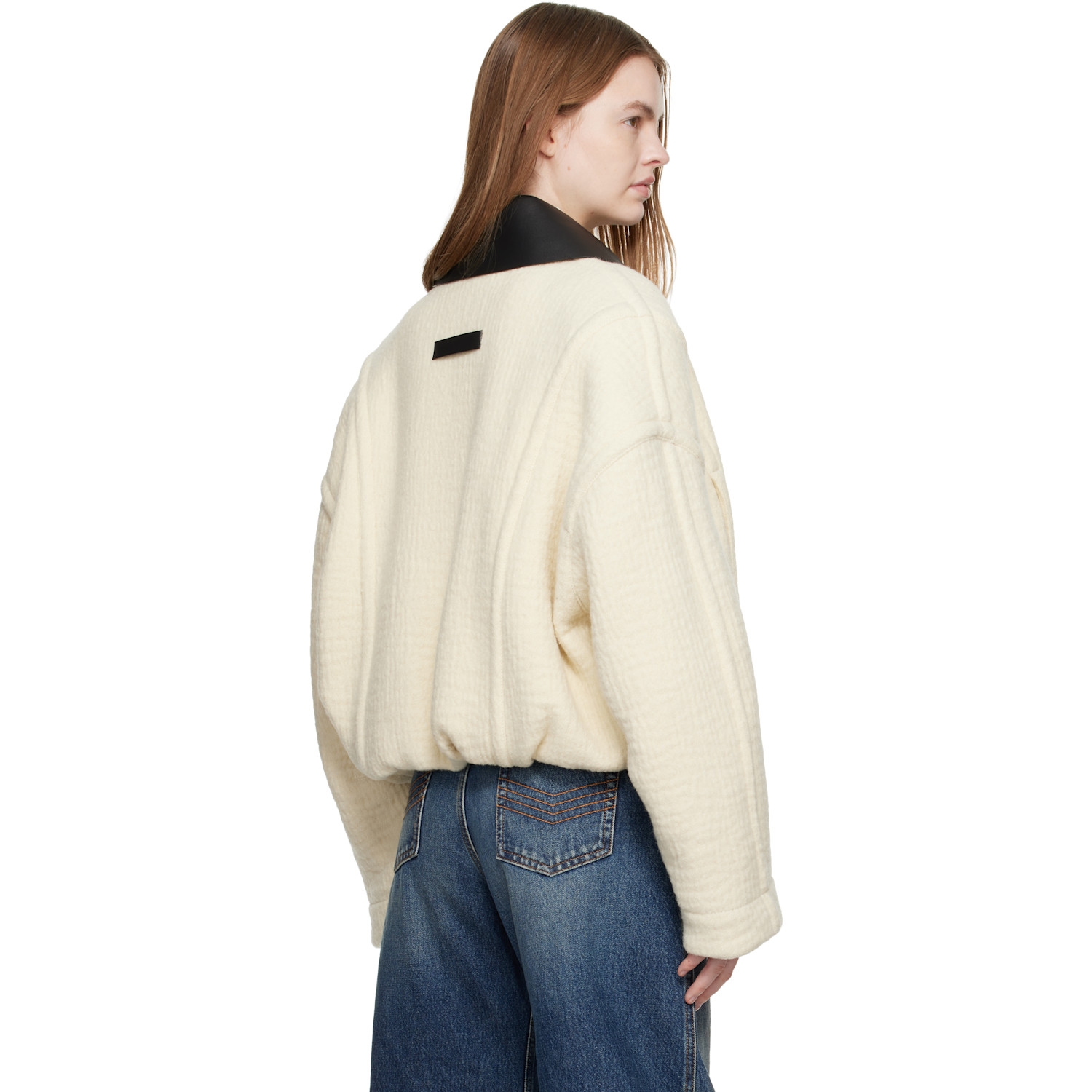  Jean Paul Gaultier Off-white Heavy Wool Bomber Jacket 