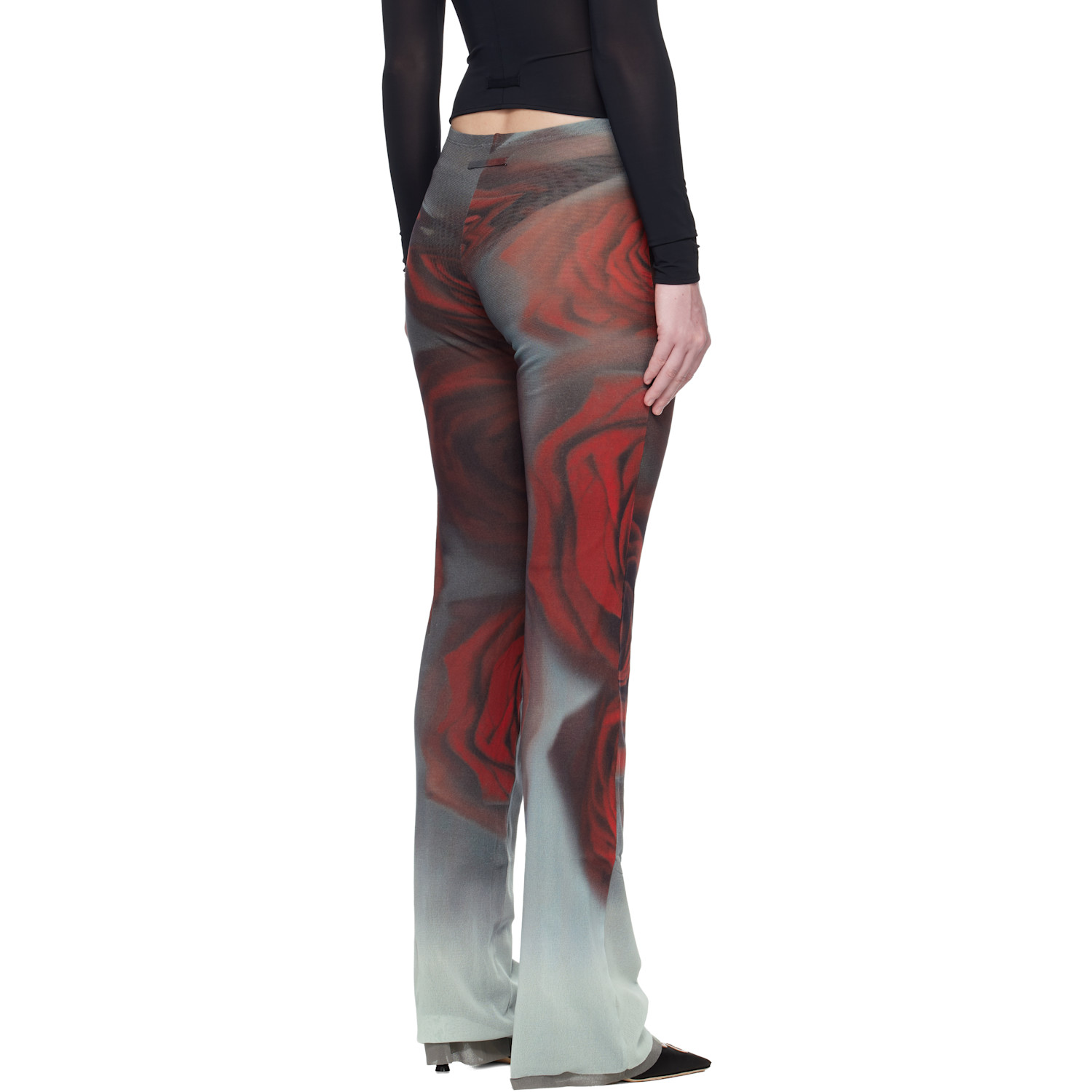  Jean Paul Gaultier Red 'the Blurry Roses' Lounge Pants 