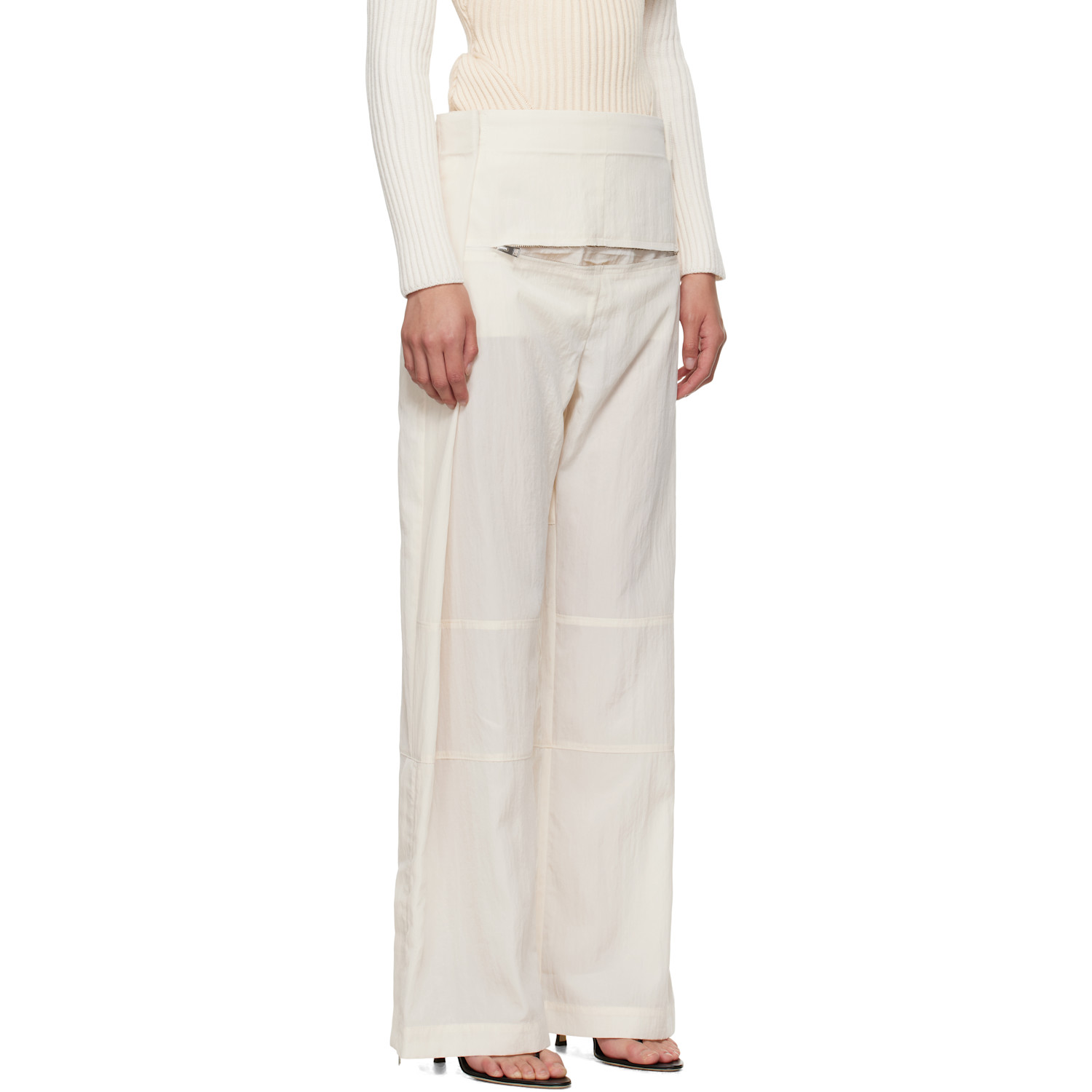  Jean Paul Gaultier Off-white Zip Trousers 