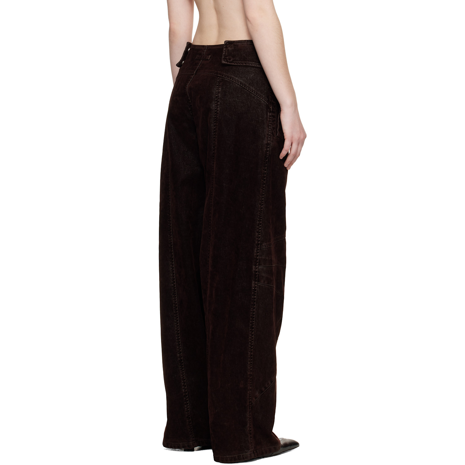  Jean Paul Gaultier Brown Minimal Moto Trousers 