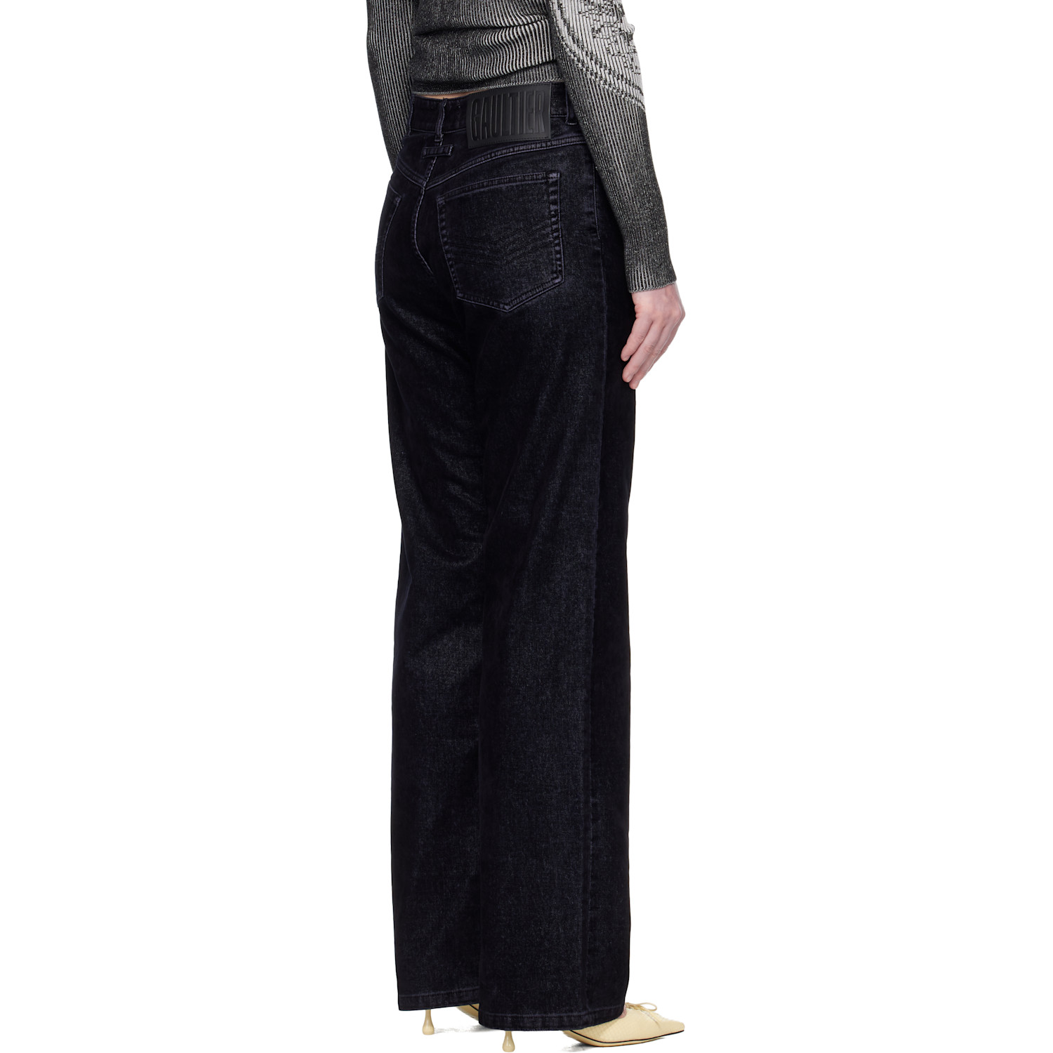  Jean Paul Gaultier Navy 'the Flocked Denim' Jeans 