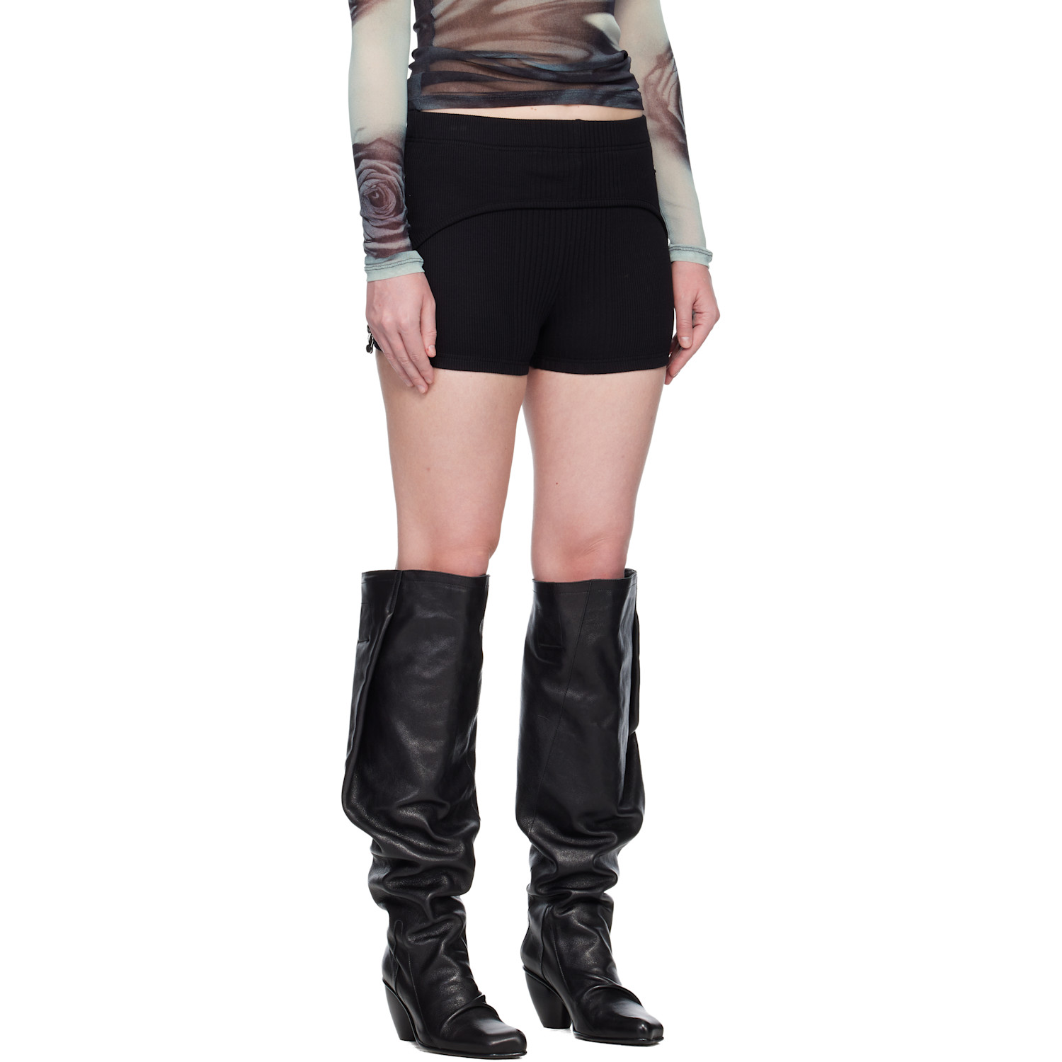  Jean Paul Gaultier Black 'the Garter Mini' Shorts 