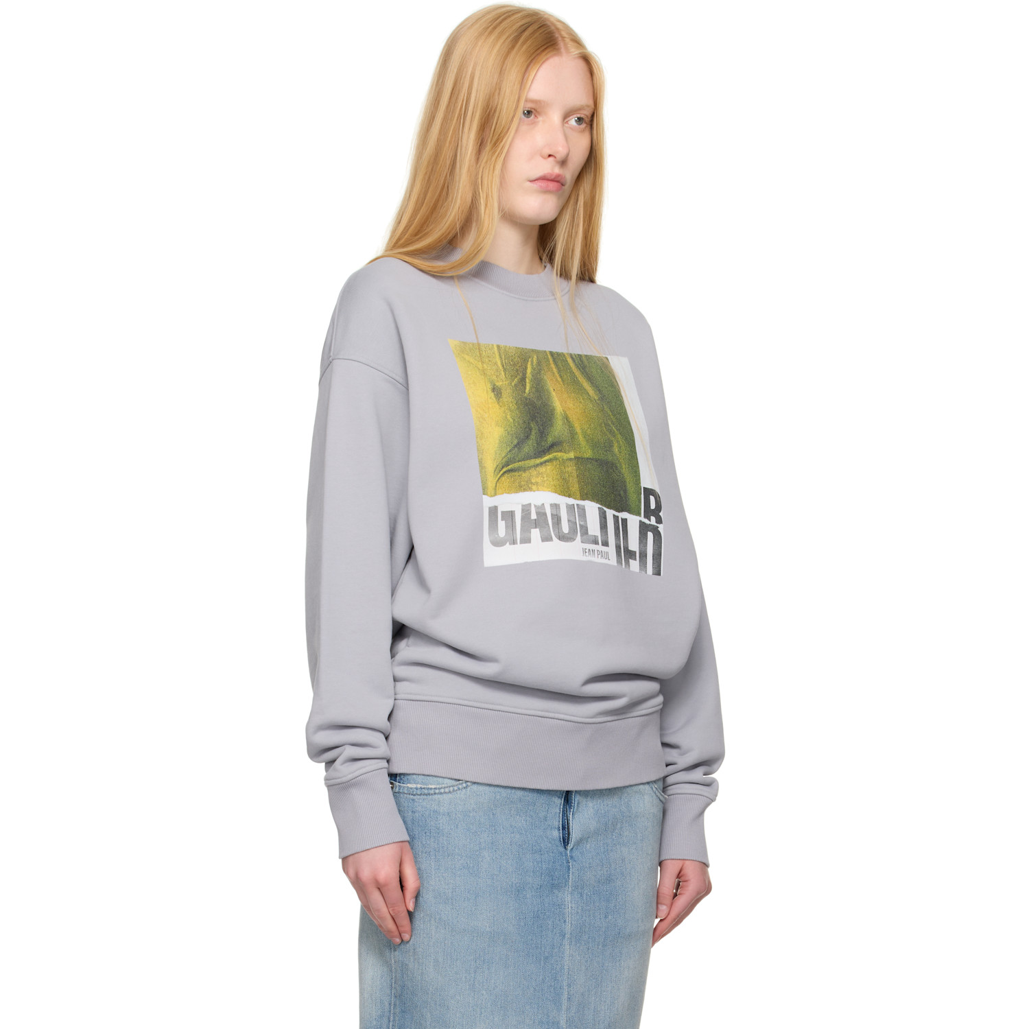  Jean Paul Gaultier Ssense Exclusive Gray Cotton Water Print Sweatshirt 