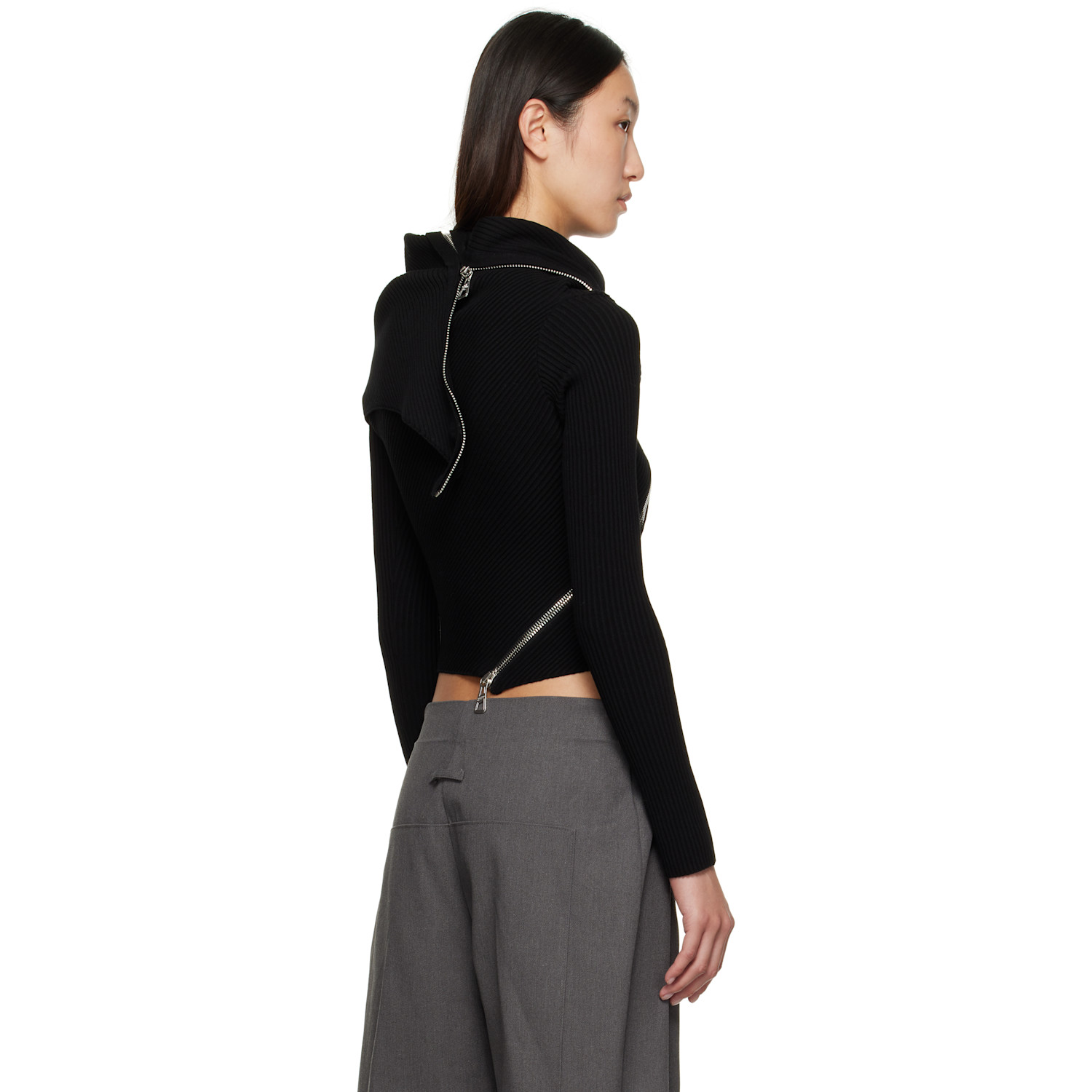  Jean Paul Gaultier Black Zipped Turtleneck 