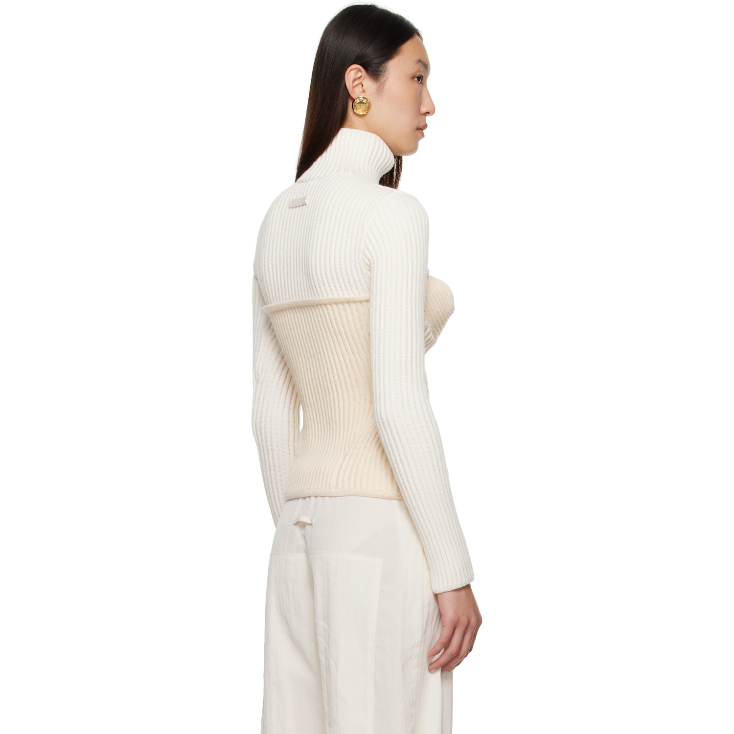  Jean Paul Gaultier White & Off-white Corset Turtleneck 