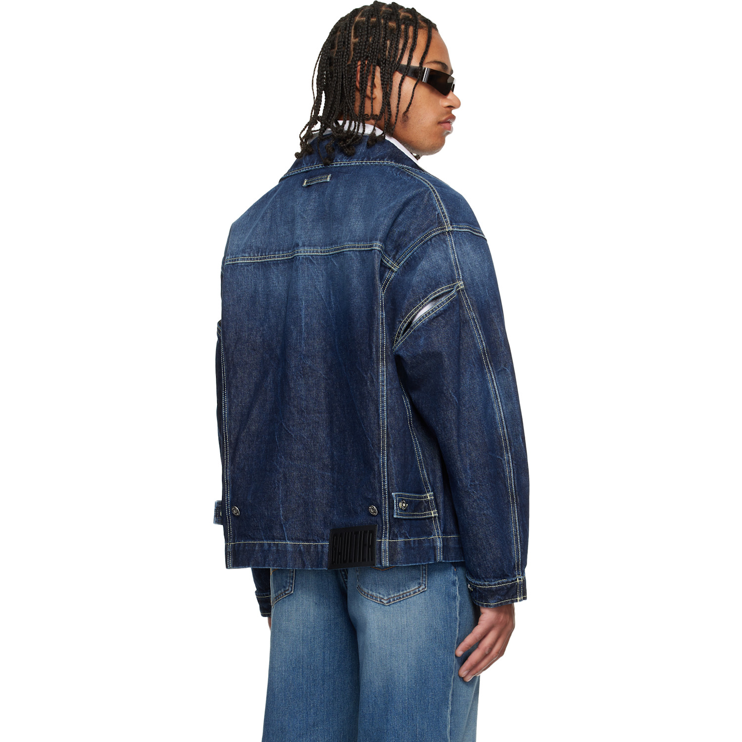  Jean Paul Gaultier Blue Cutout Denim Jacket 