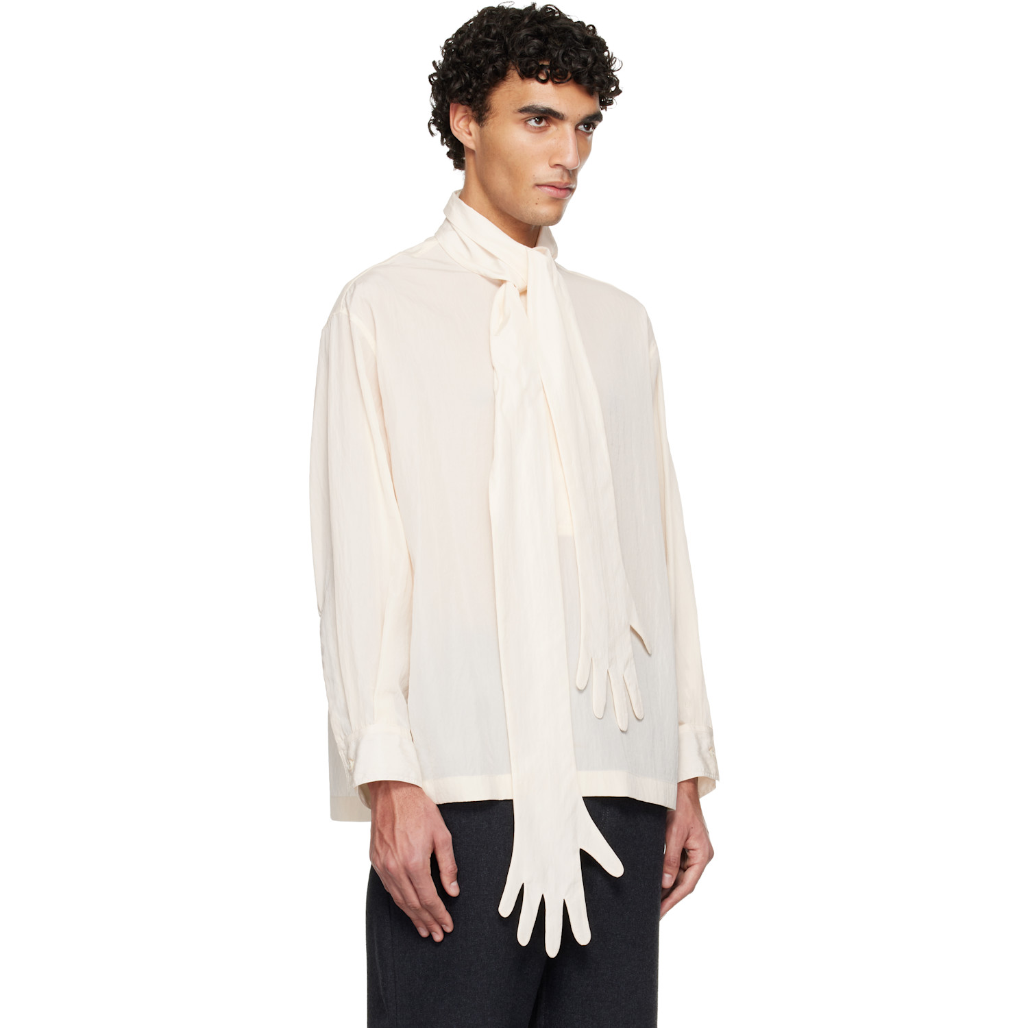  Jean Paul Gaultier Off-white Glove Detail Blouse 