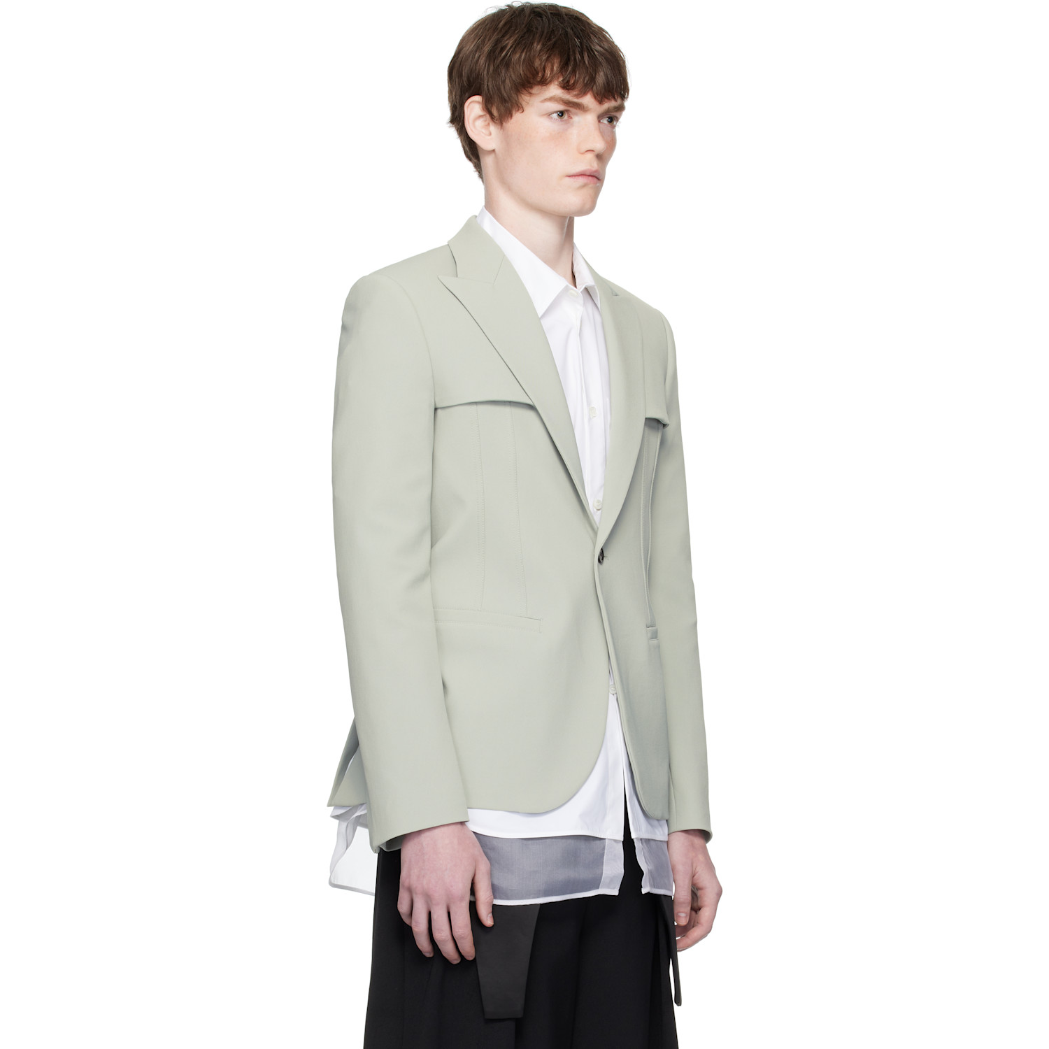  Jean Paul Gaultier Gray Twill Blazer 