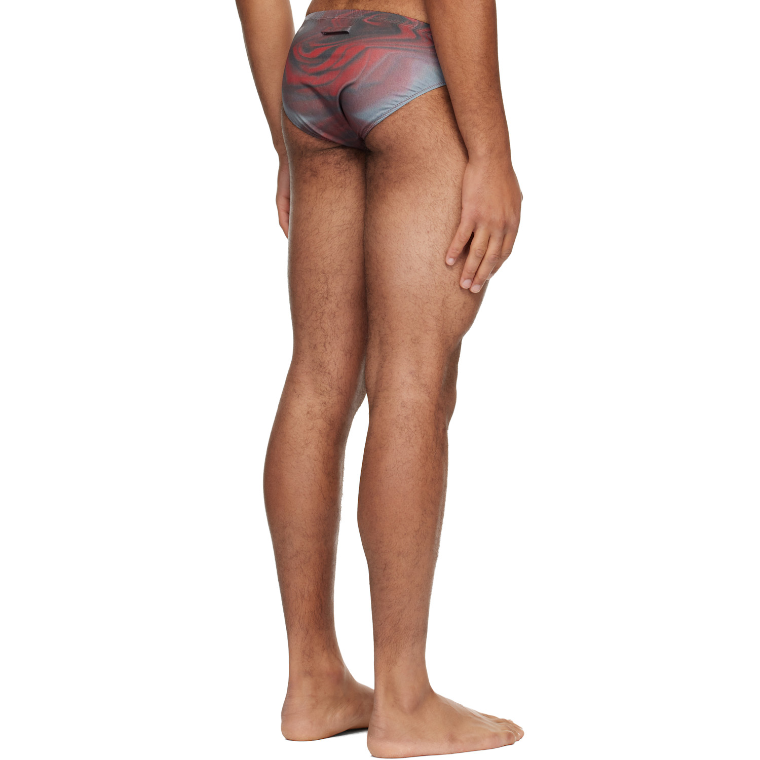  Jean Paul Gaultier Red 'the Blurry Roses' Swim Briefs 