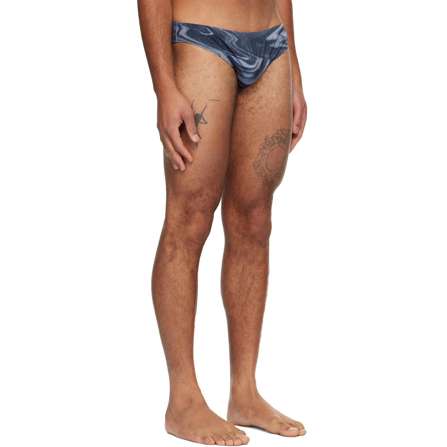  Jean Paul Gaultier Gray 'the Blurry Roses' Swim Briefs 