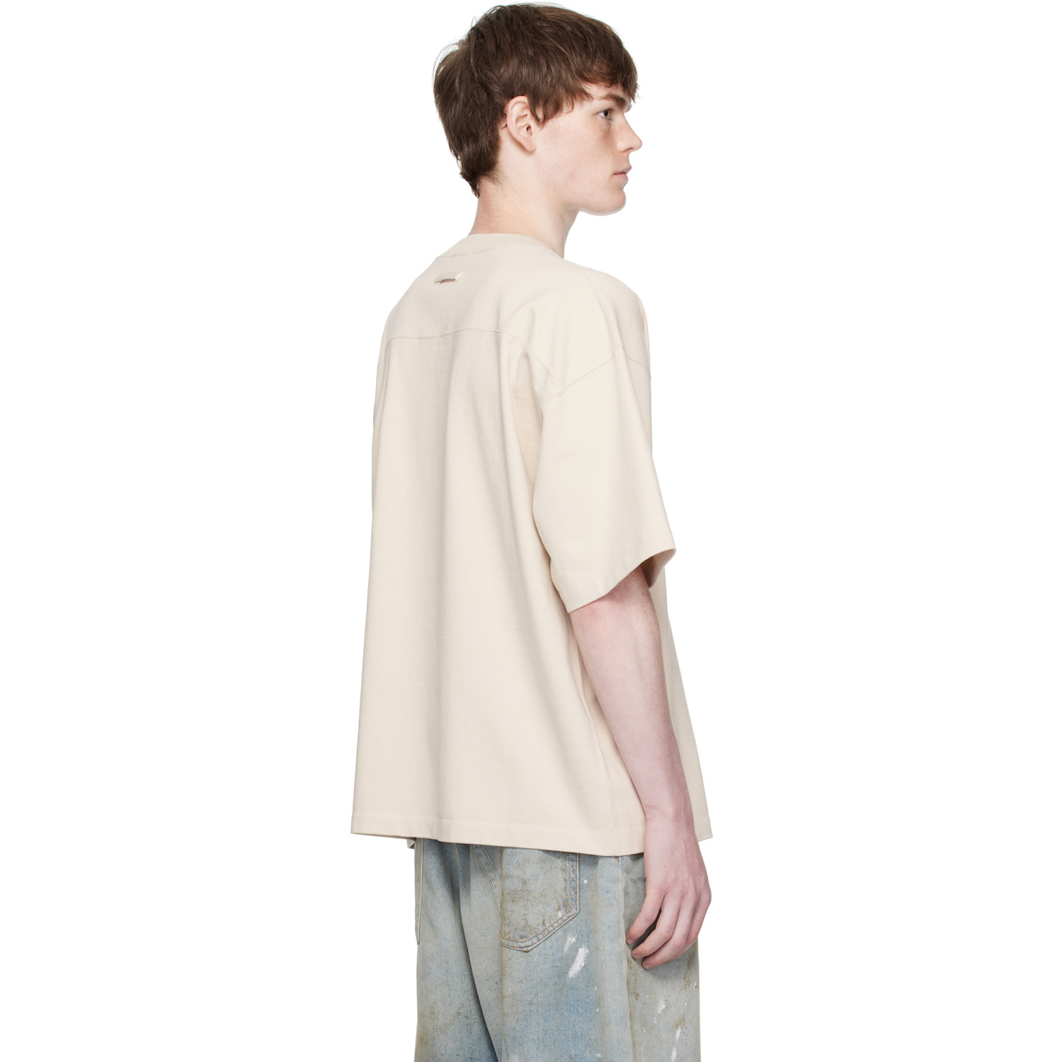  Jean Paul Gaultier Beige Oversized Printed Fire T-shirt 