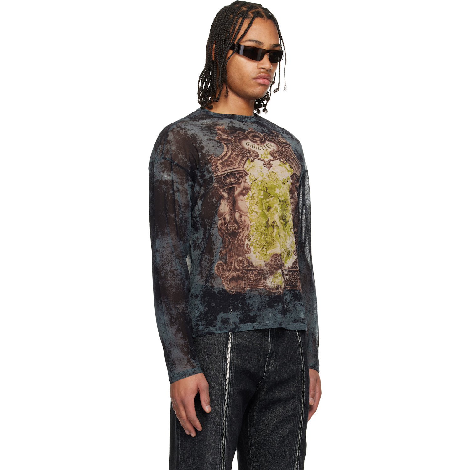  Jean Paul Gaultier Navy 'the Oversized Médaillon' Top 