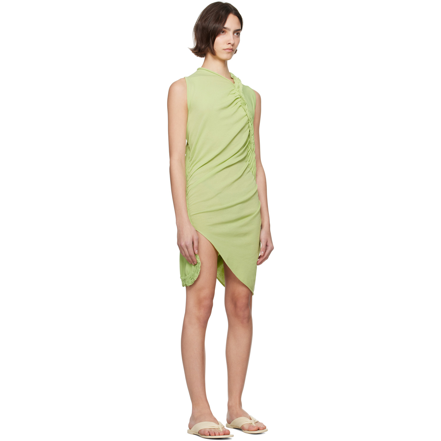  Issey Miyake Green Beanstalk Minidress 