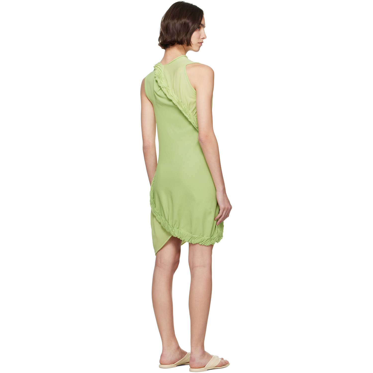  Issey Miyake Green Beanstalk Minidress 