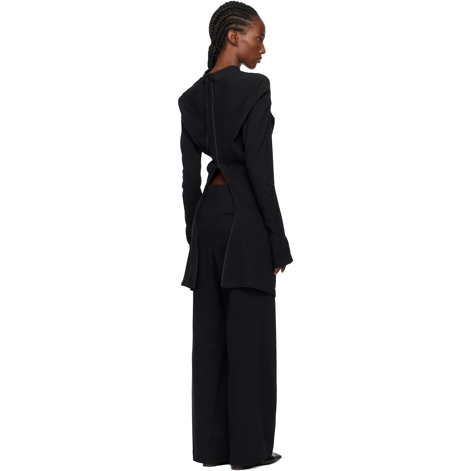  Issey Miyake Black 'like Torso Like Shirt' Minidress 