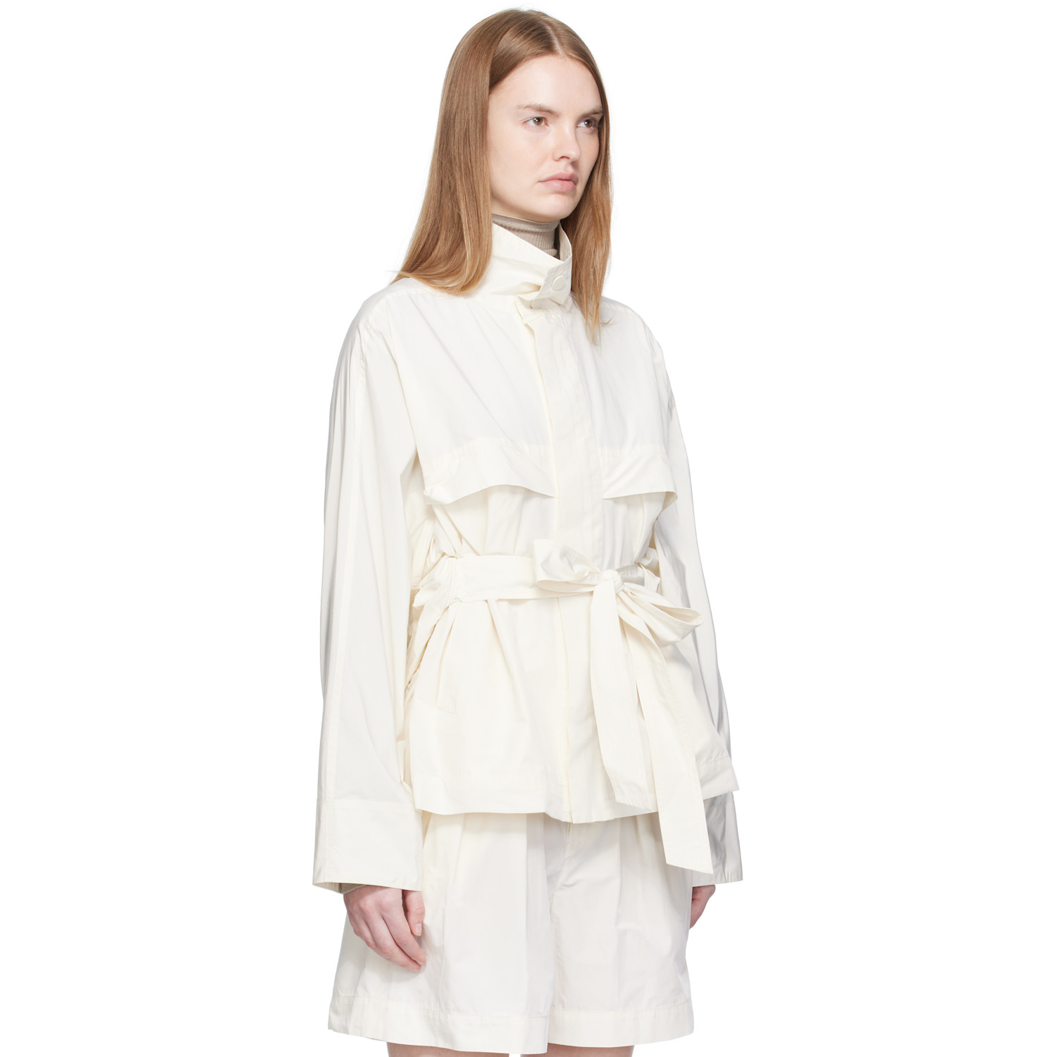  Issey Miyake Off-white Crumpled U Blouson Jacket 