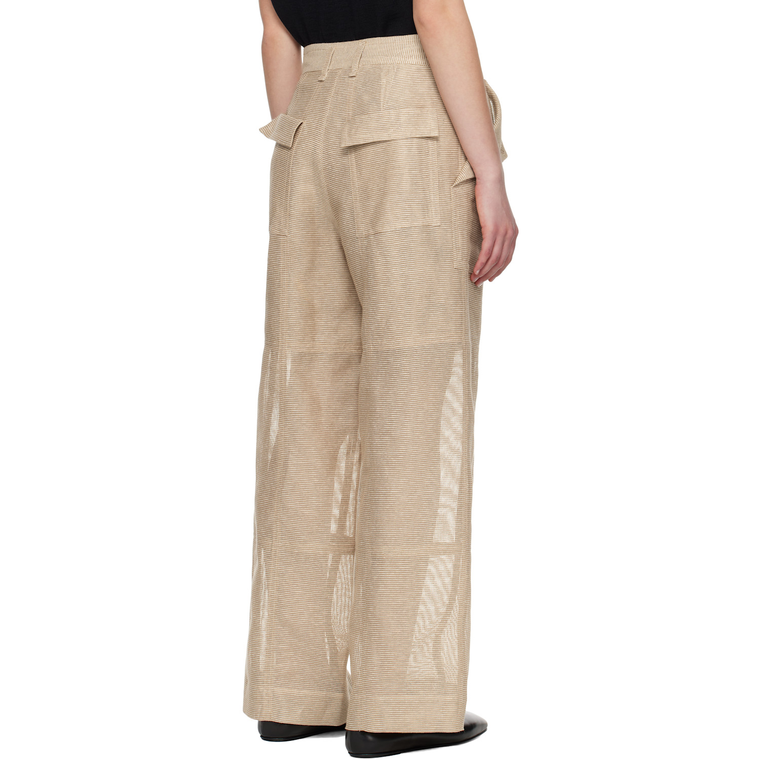  Issey Miyake Beige Papyrus Trousers 