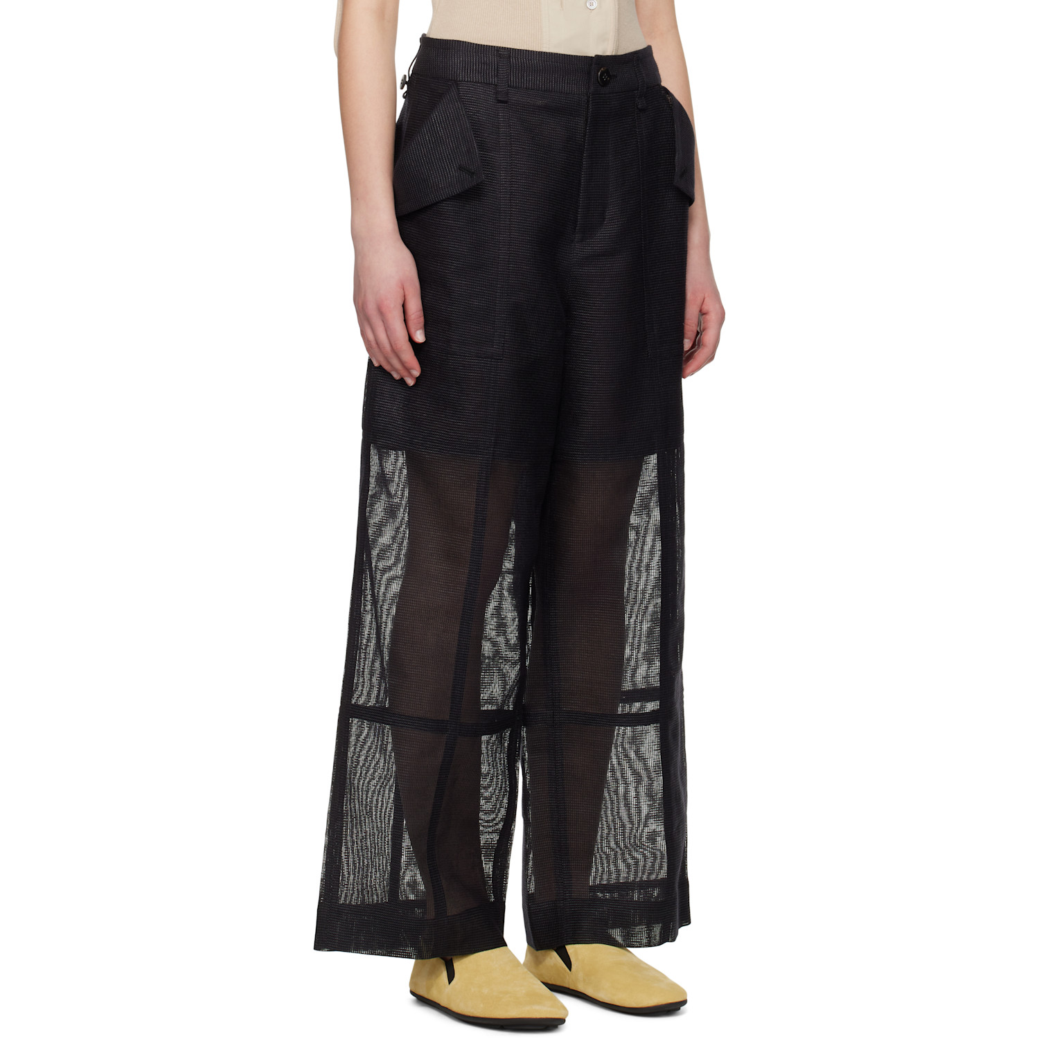 Issey Miyake Black Papyrus Trousers 