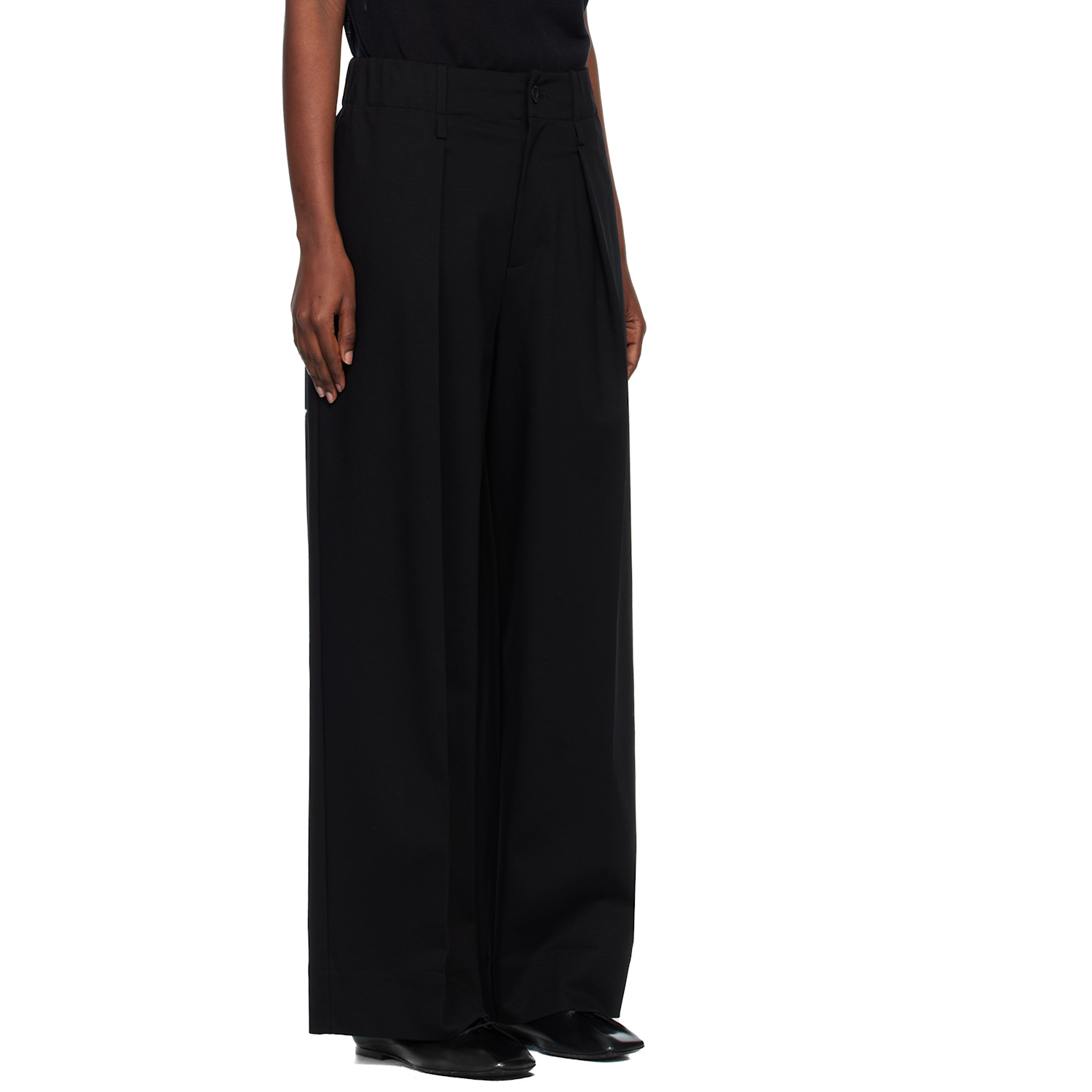  Issey Miyake Black Simple Ensemble Trousers 