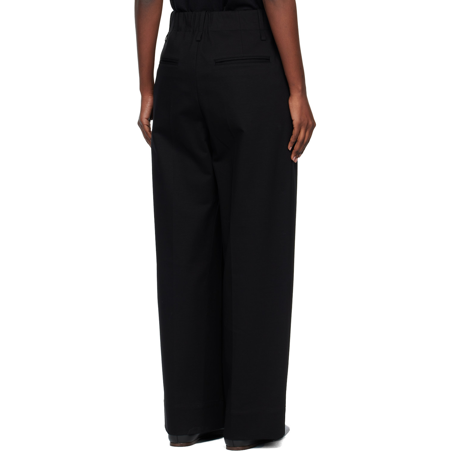  Issey Miyake Black Simple Ensemble Trousers 