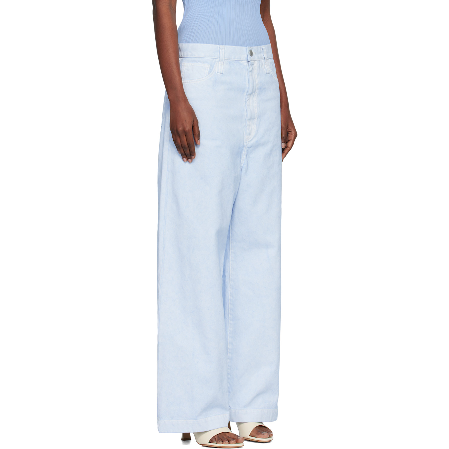  Issey Miyake Blue Sculptural Jeans 