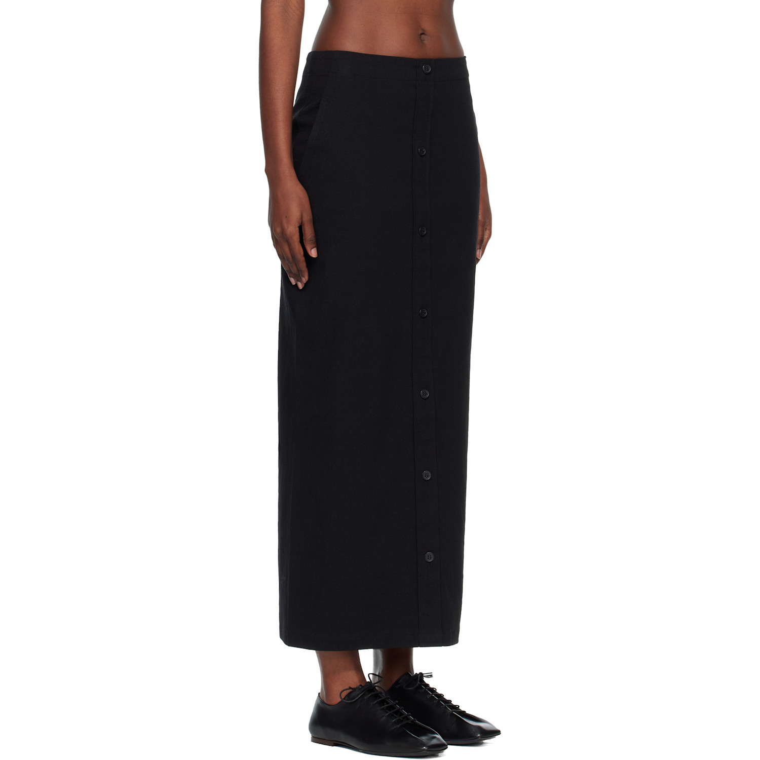  Issey Miyake Black 'like Torso Like Shirt' Maxi Skirt 