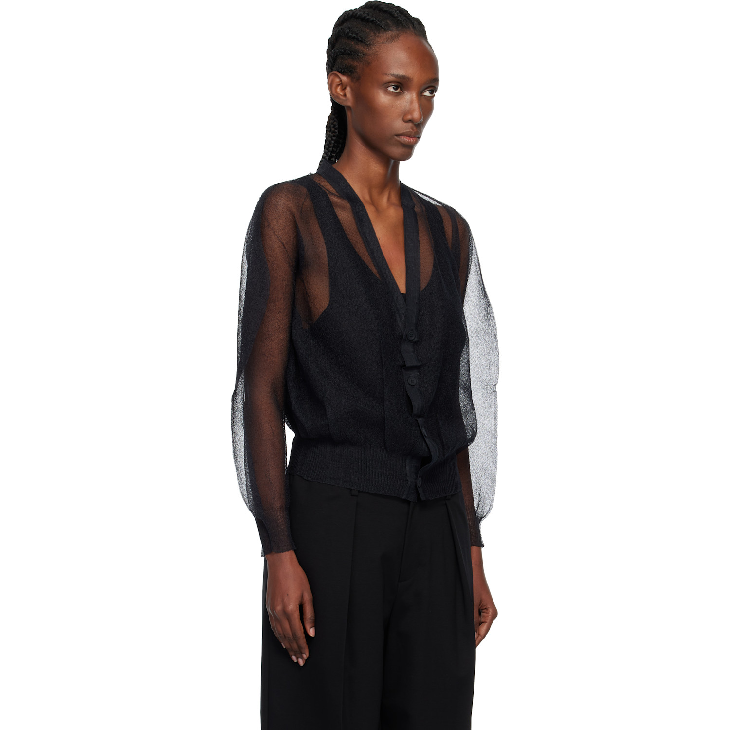  Issey Miyake Black Encase Cardigan 