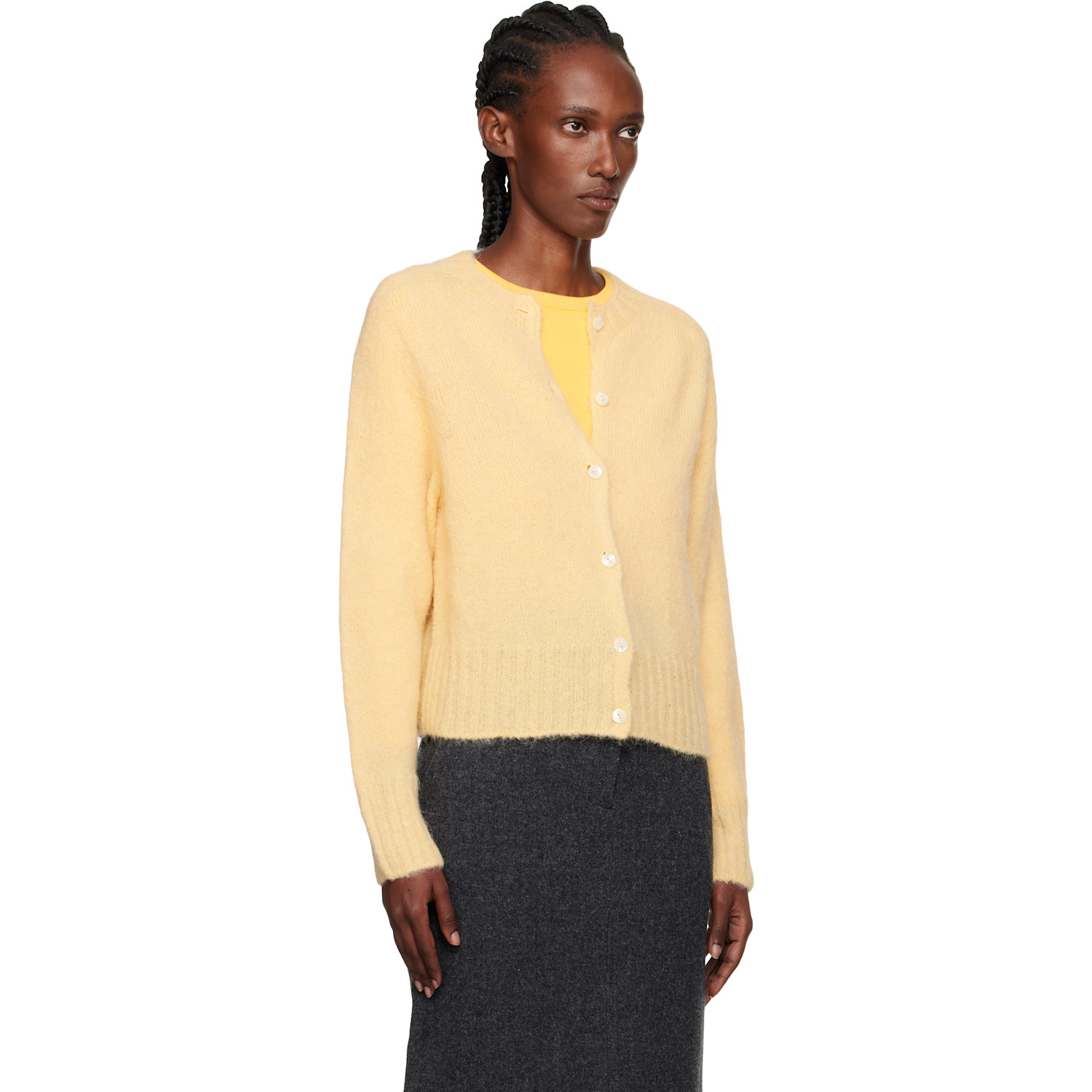  Nothing Written Yellow Alpaca Knit Cardigan 