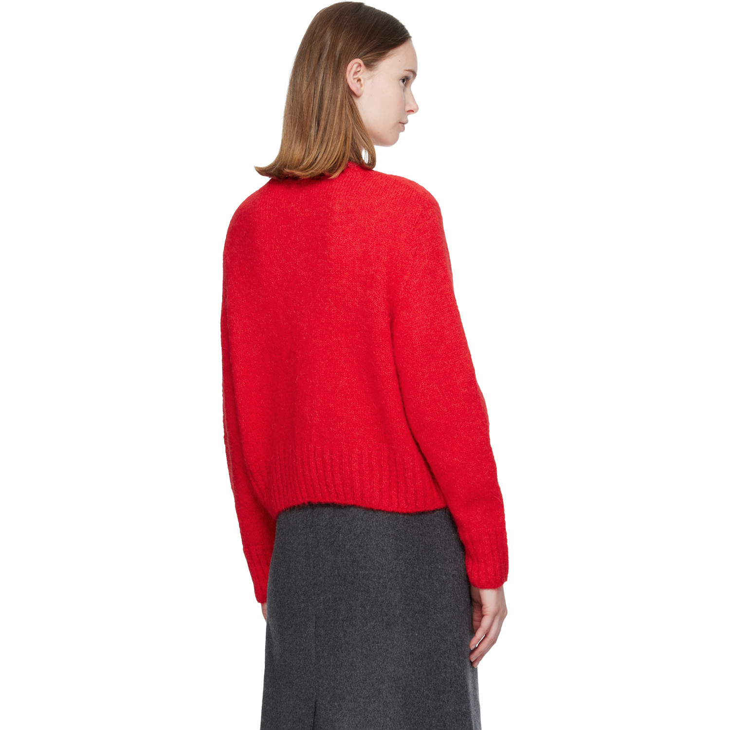  Nothing Written Red Alpaca Knit Cardigan 