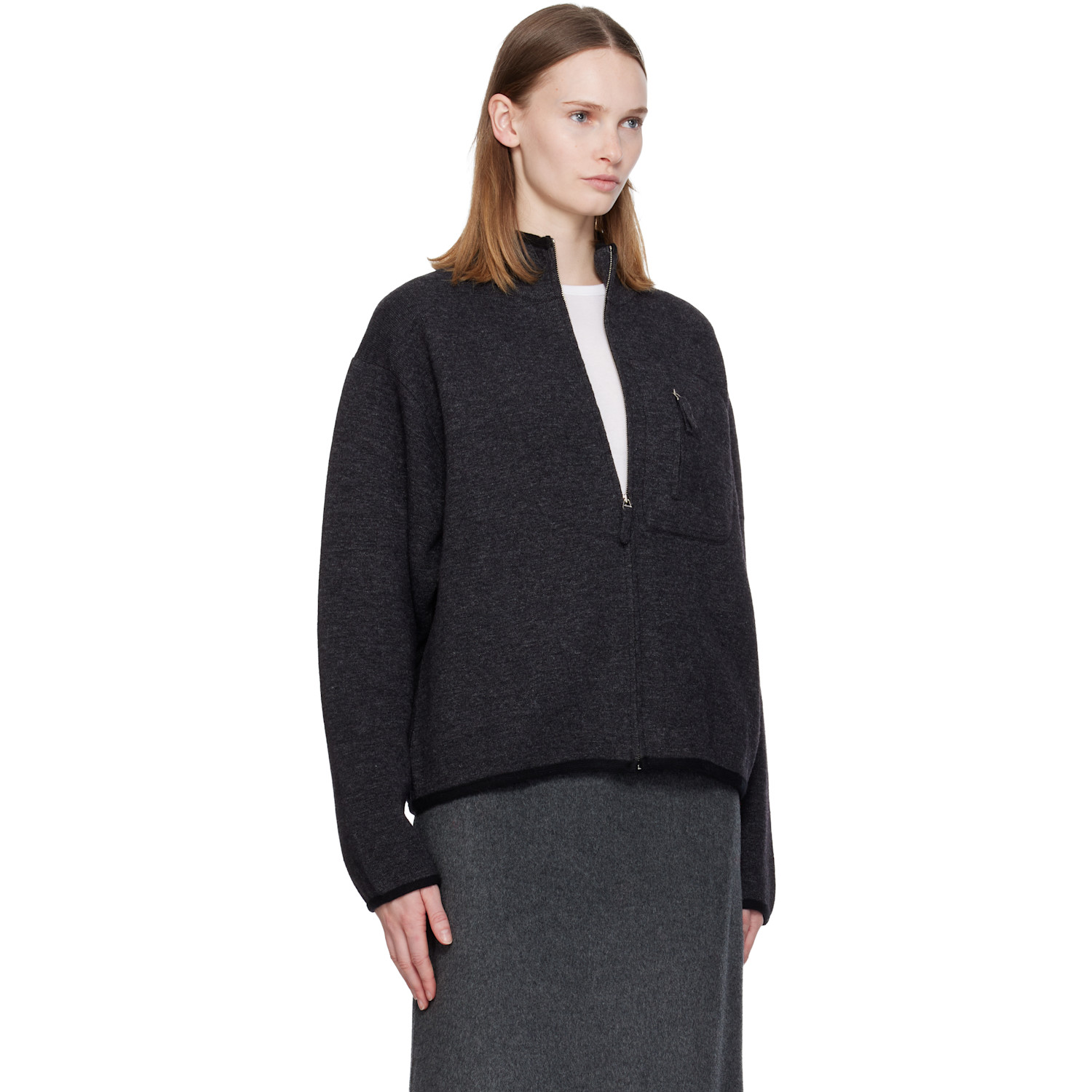  Nothing Written Gray Dicky Zip-up Sweater 