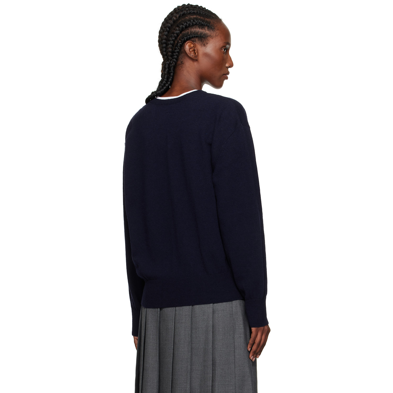 Nothing Written Navy Puno V-neck Pullover Sweater 