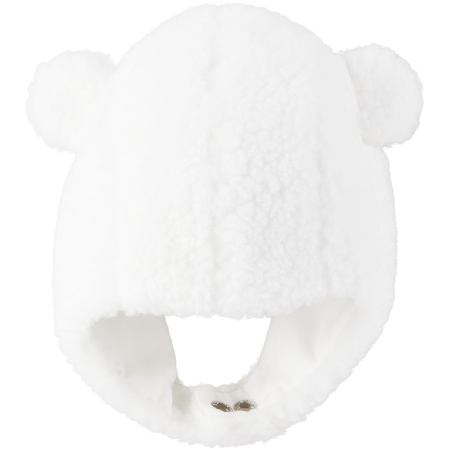  Moncler Enfant Baby White Teddy Earflaps Beanie 