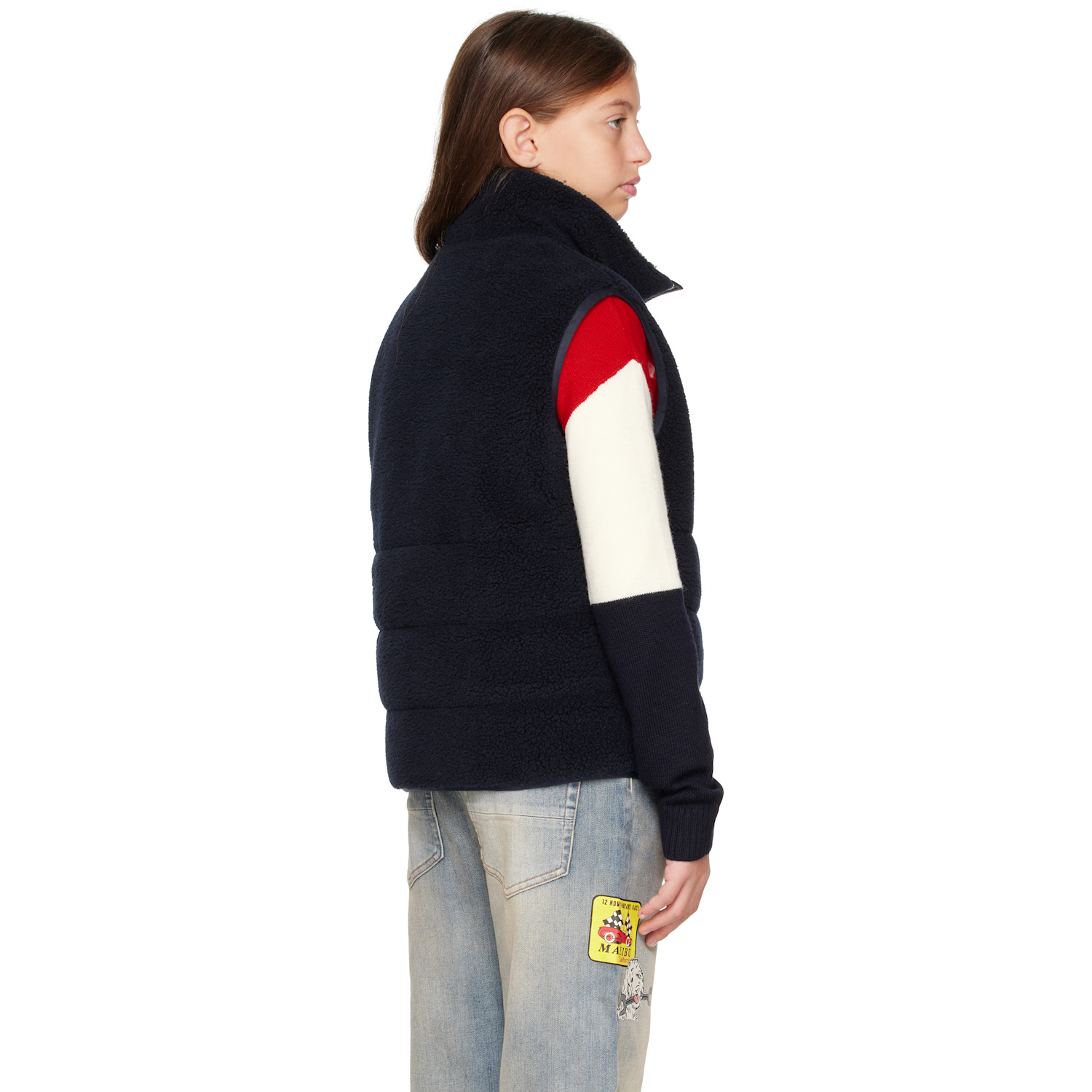  Moncler Enfant Big Kids Navy Orin Teddy Padded Vest 