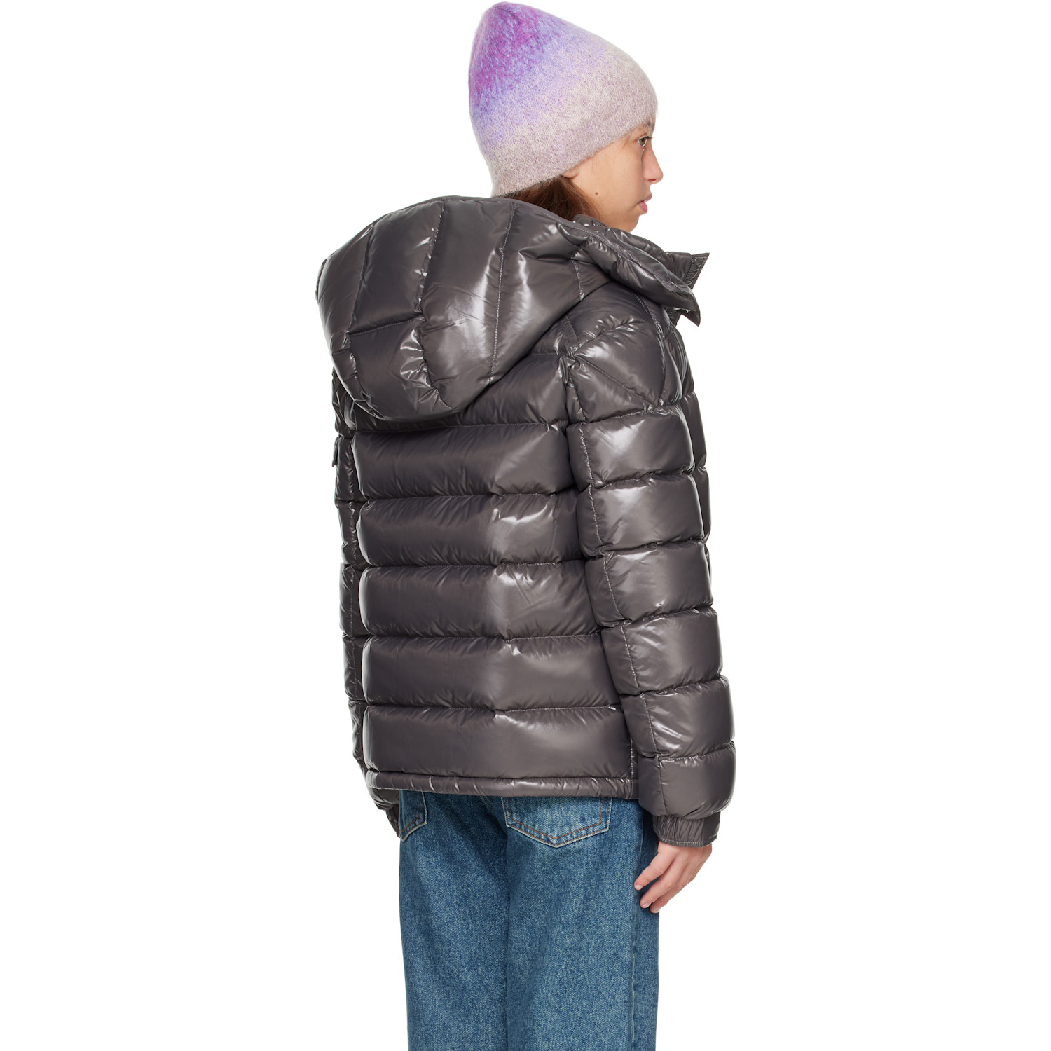  Moncler Enfant Big Kids Gray Maya Hooded Down Jacket 
