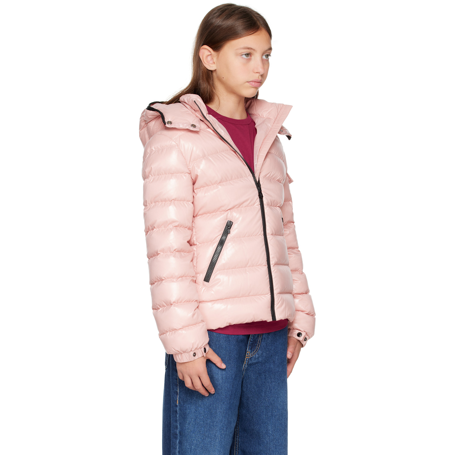  Moncler Enfant Big Kids Pink Bady Hooded Down Jacket 