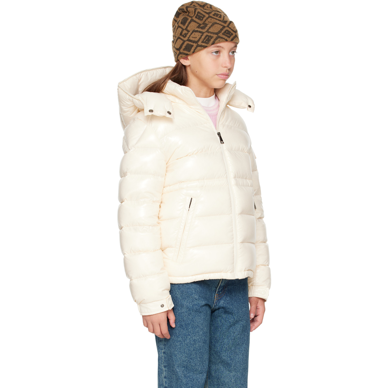  Moncler Enfant Big Kids Off-white Maire Hooded Down Jacket 